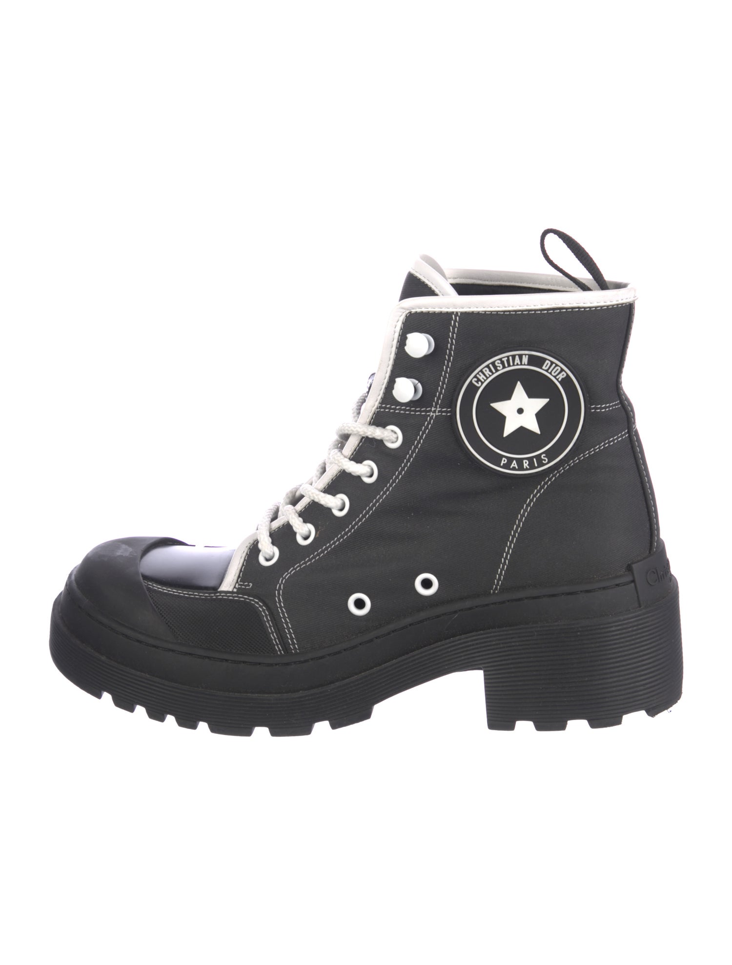 Christian Dior Canvas Combat Boots