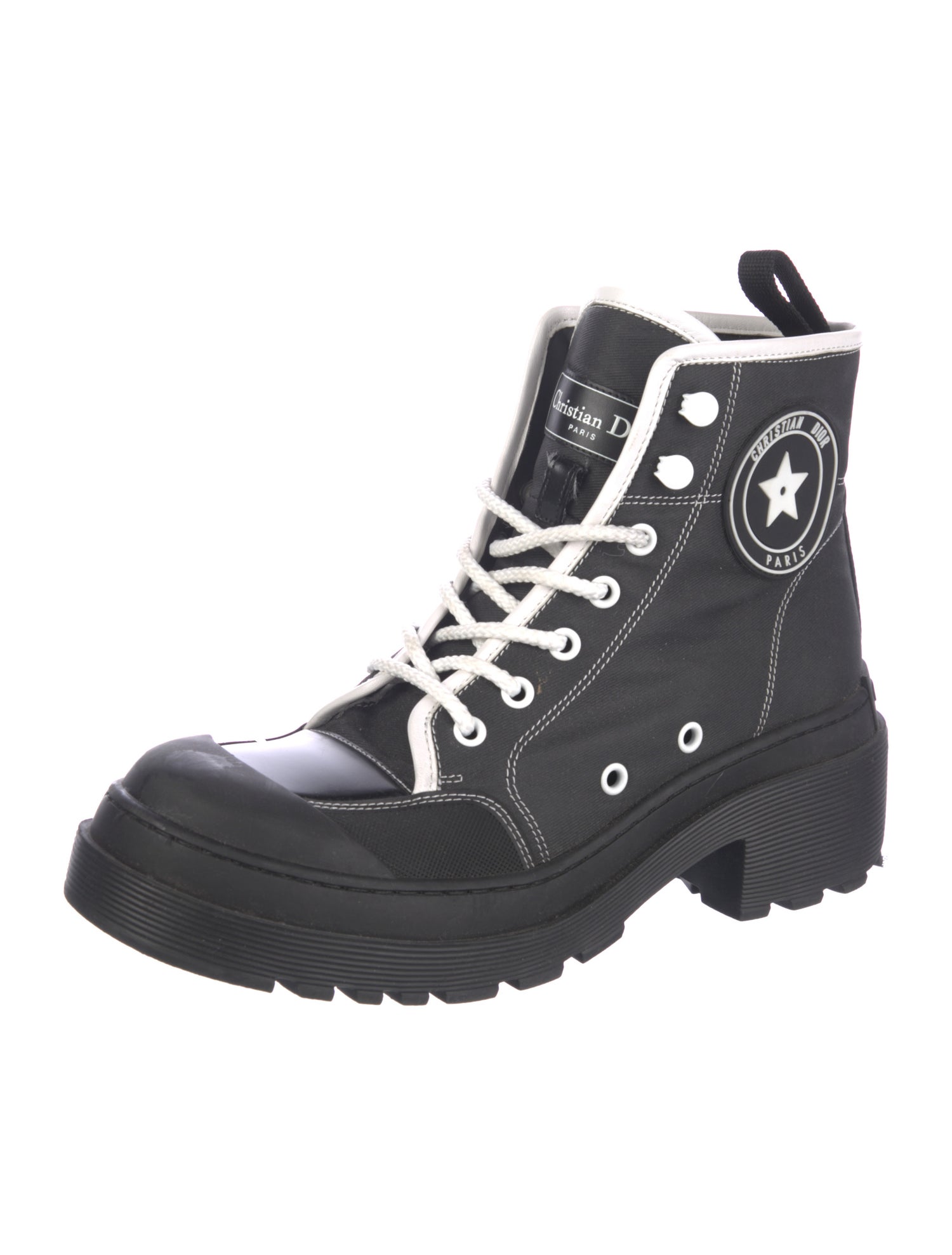 Christian Dior Canvas Combat Boots