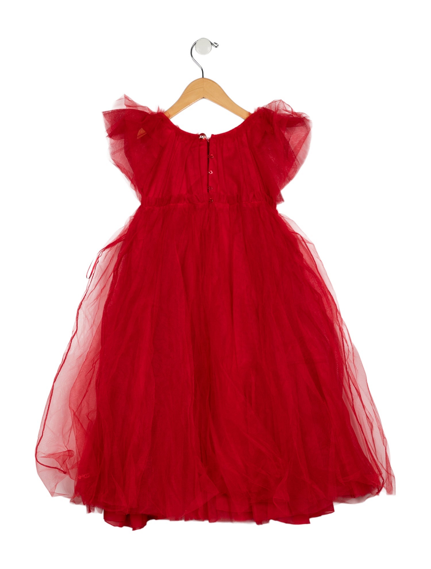 Christian Dior Red sleeveless lace dress with button closure