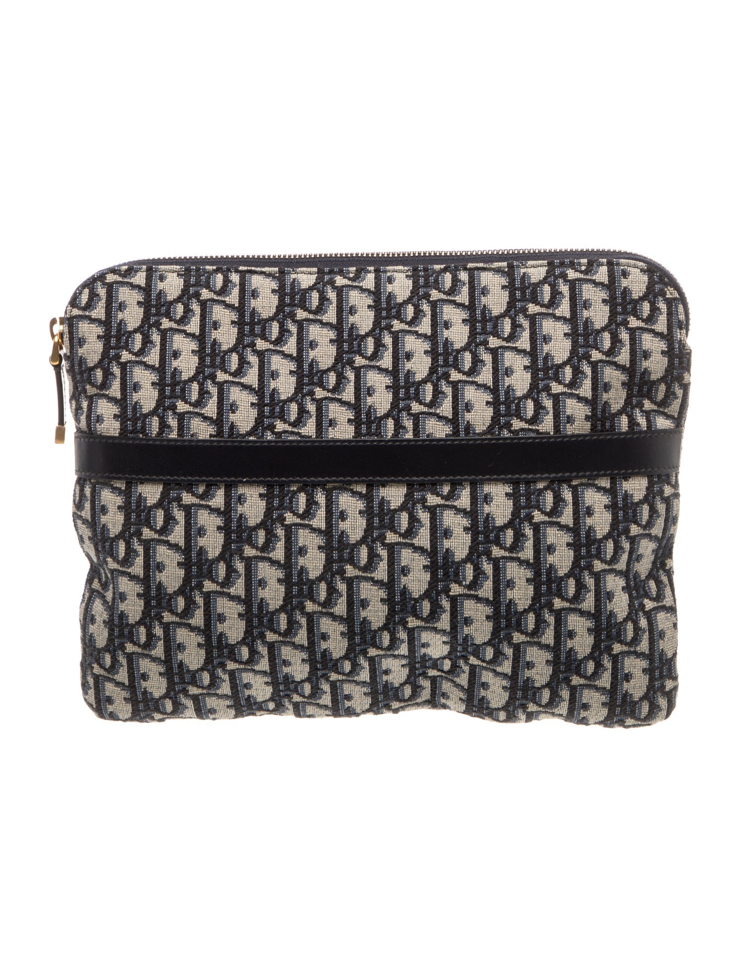 Christian Dior Oblique Jacquard Portfolio - Blue Clutches