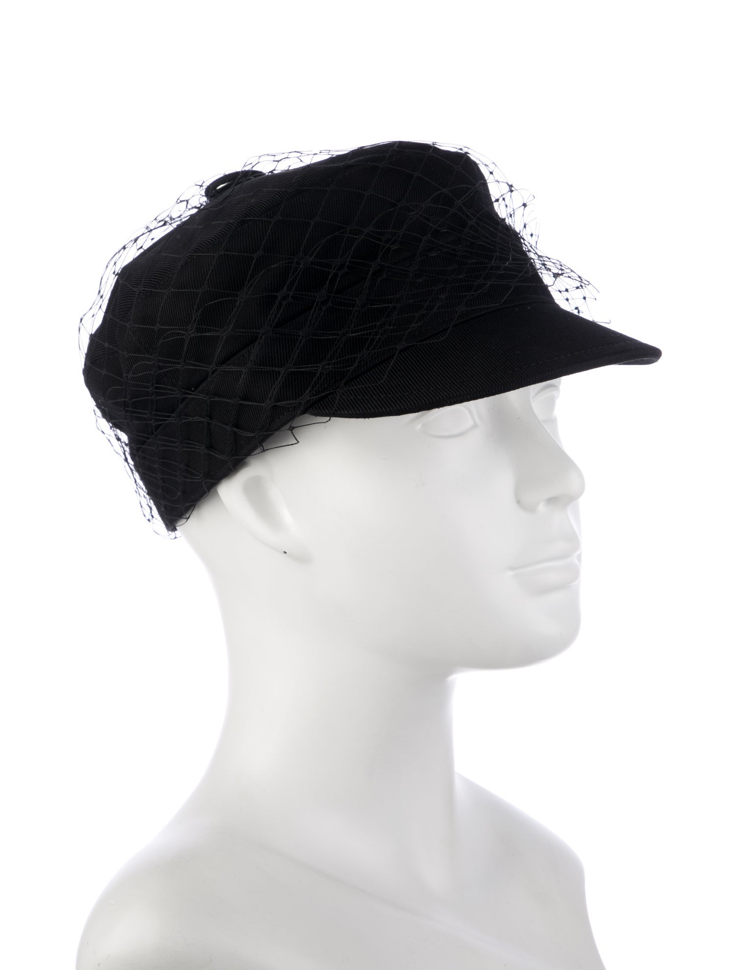Christian Dior Cotton black pill hat with lace accent
