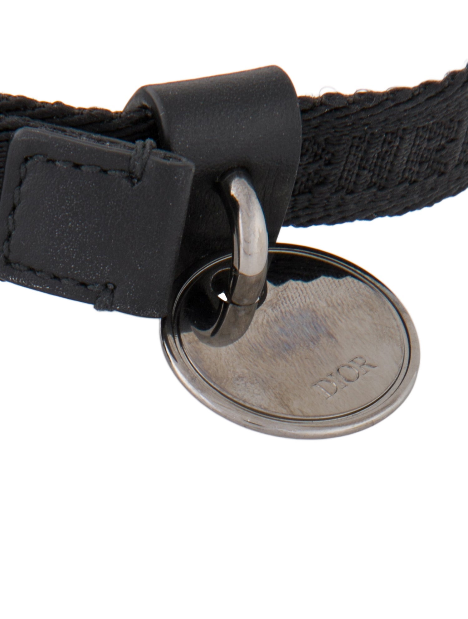 Christian Dior Leather Trim Pattern Printed Collar