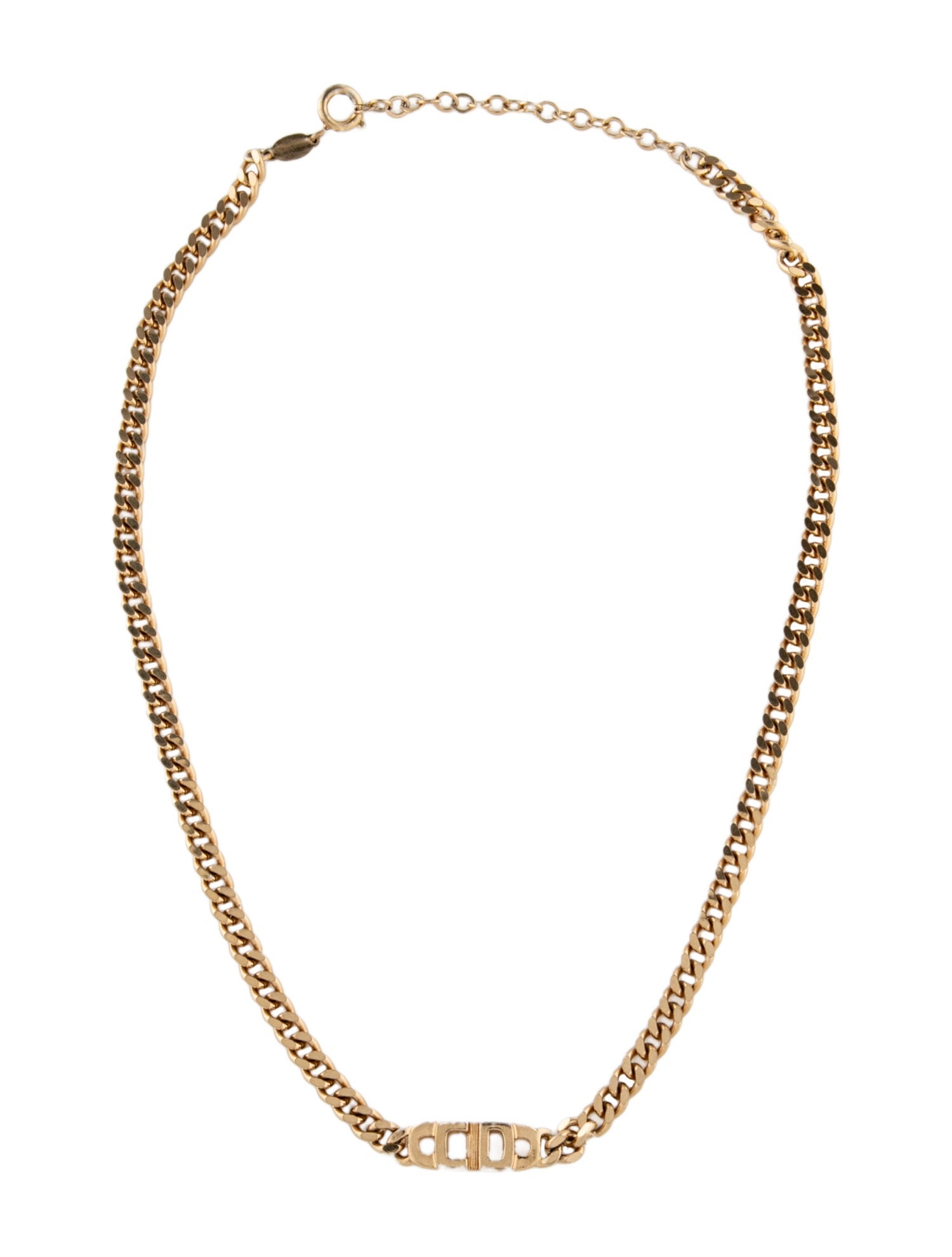 Christian Dior CD Chain Link Necklace