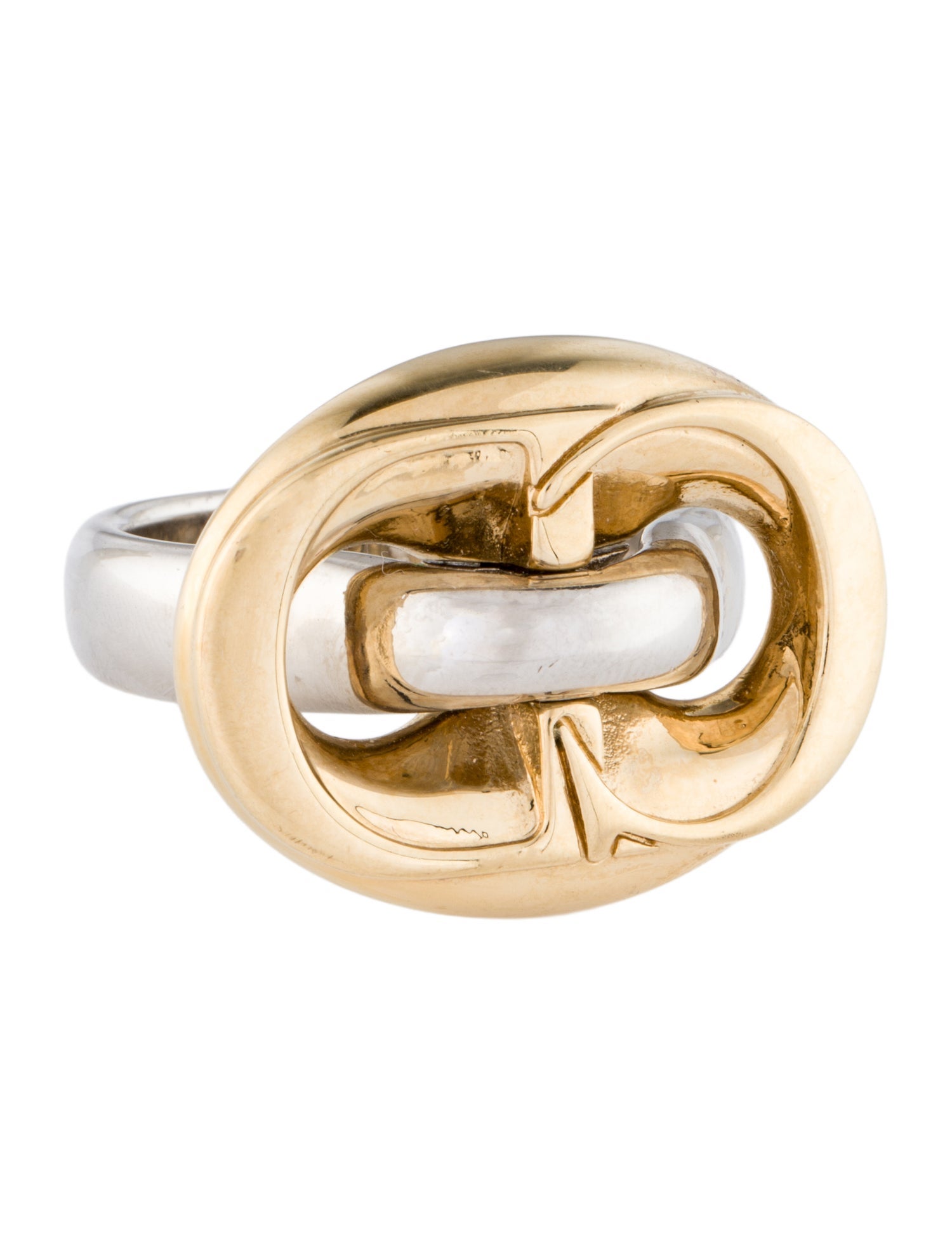 Christian Dior Two-Tone CD Cocktail Ring