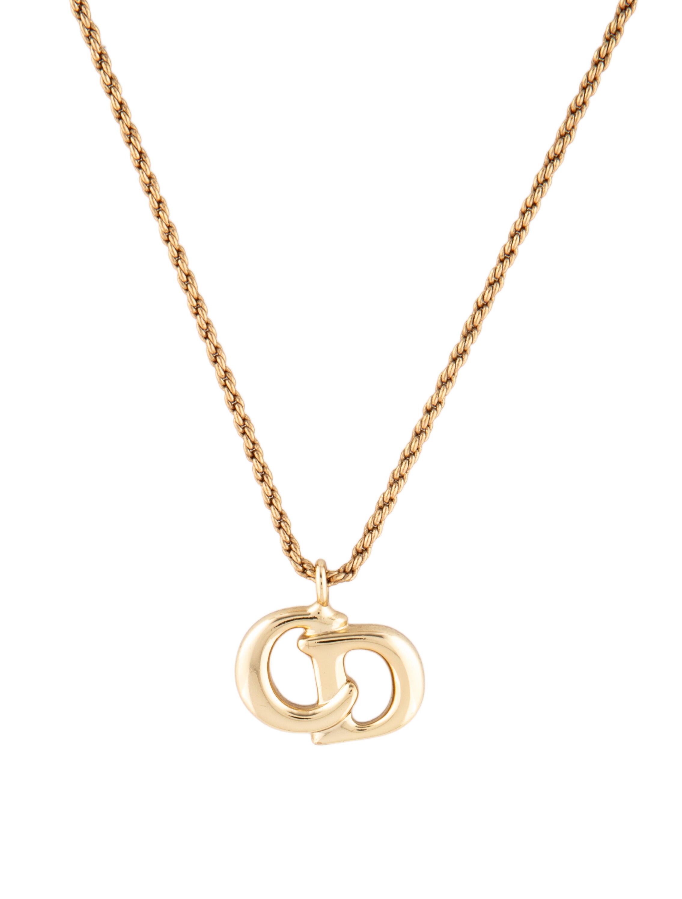 Christian Dior Vintage CD Pendant Necklace