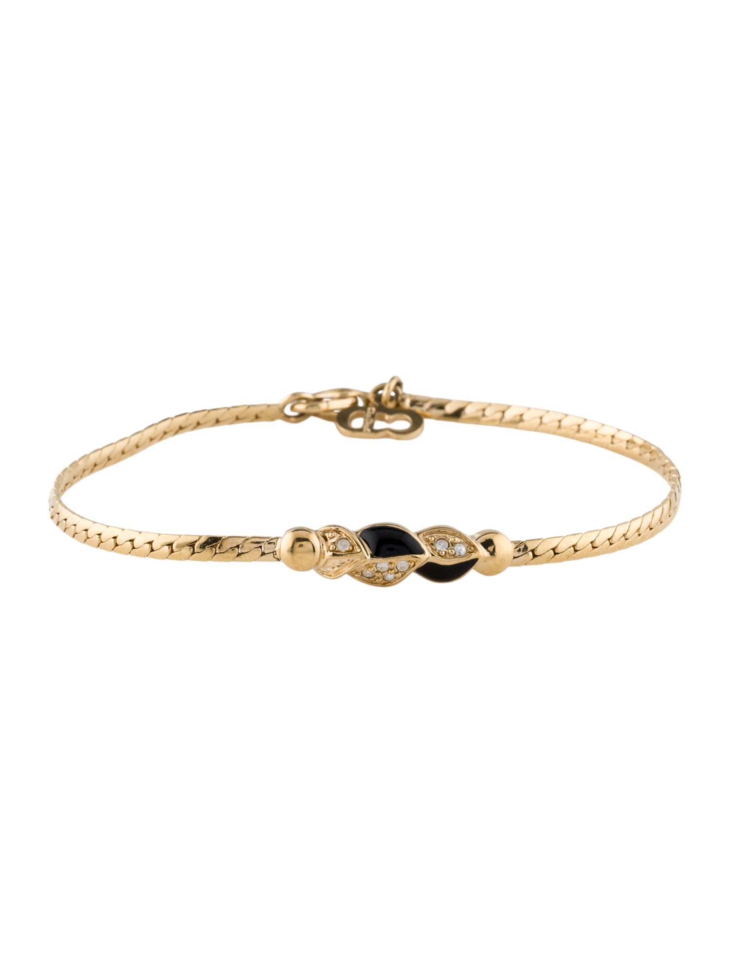 Christian Dior Vintage Crystal & Enamel Link Bracelet