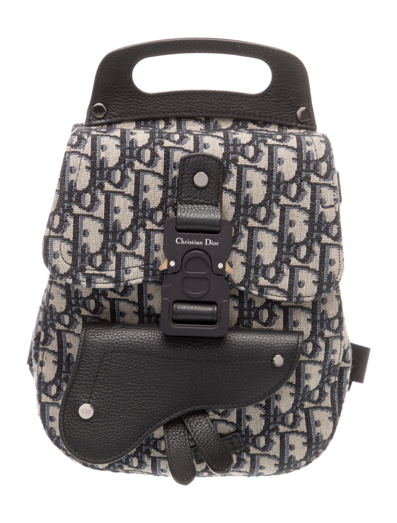 Christian Dior Canvas Oblique Jacquard Saddle Backpack Mini