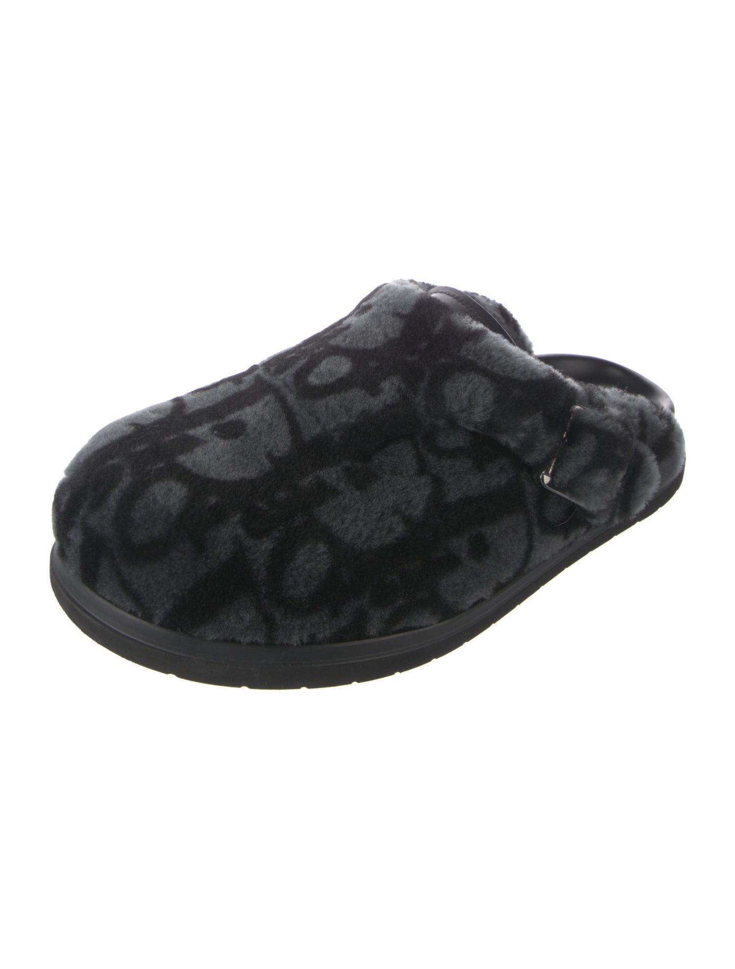 DIOR MEN Diorissimo Pattern Faux Fur Sandals