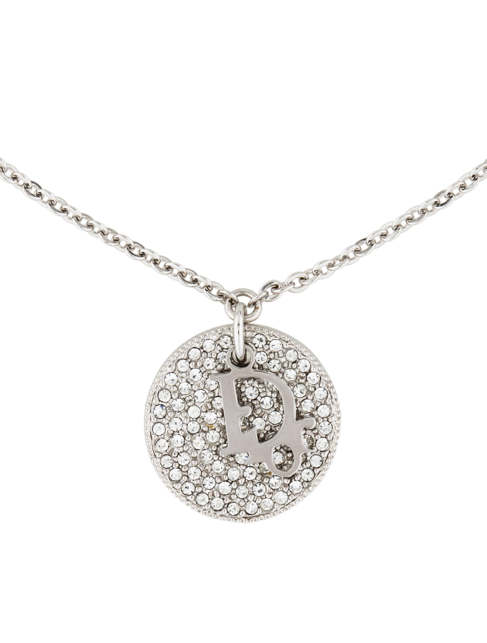 Christian Dior Crystal Disc & Logo Charm Bracelet Bracelets