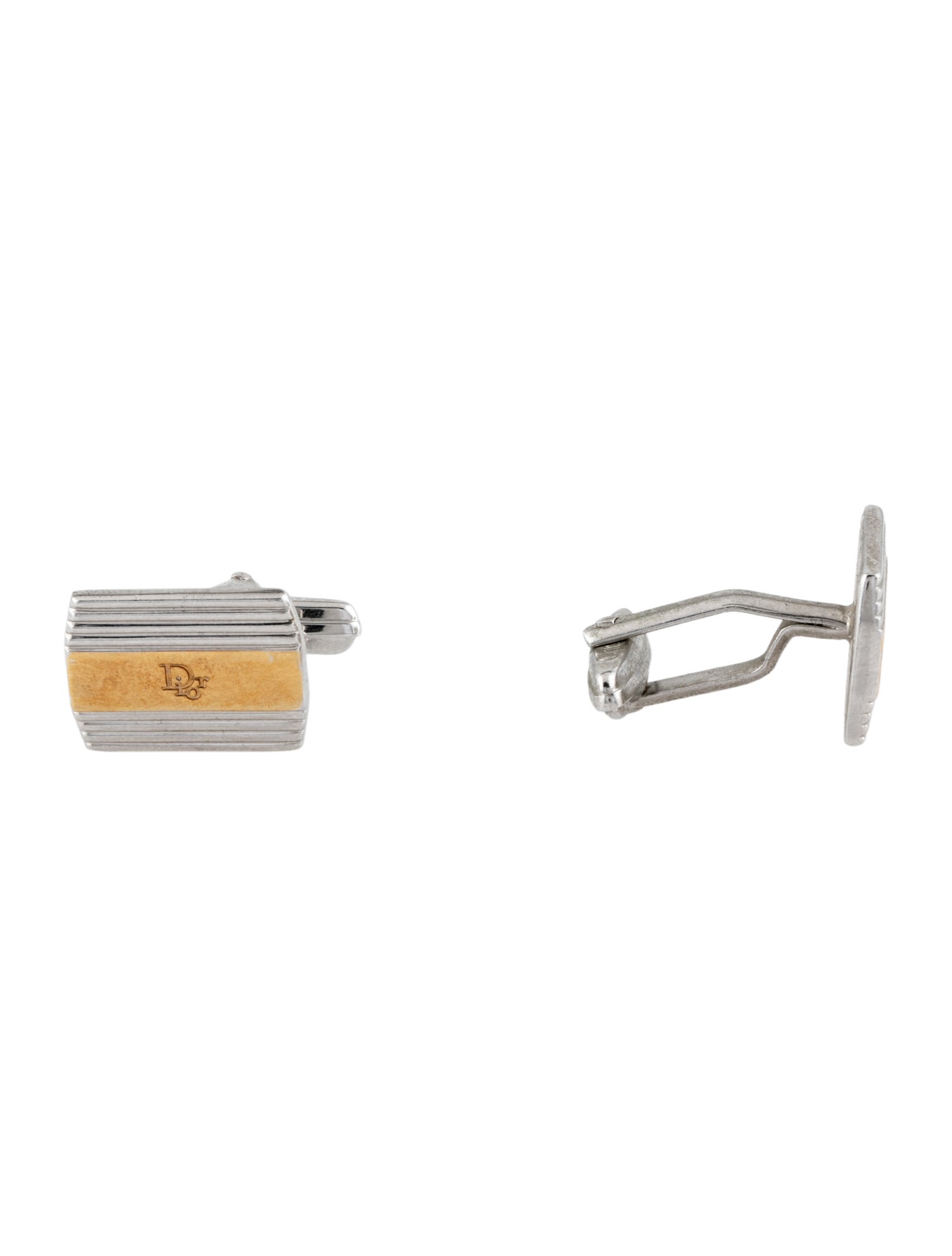 Christian Dior Vintage Two-Tone Logo Cufflinks