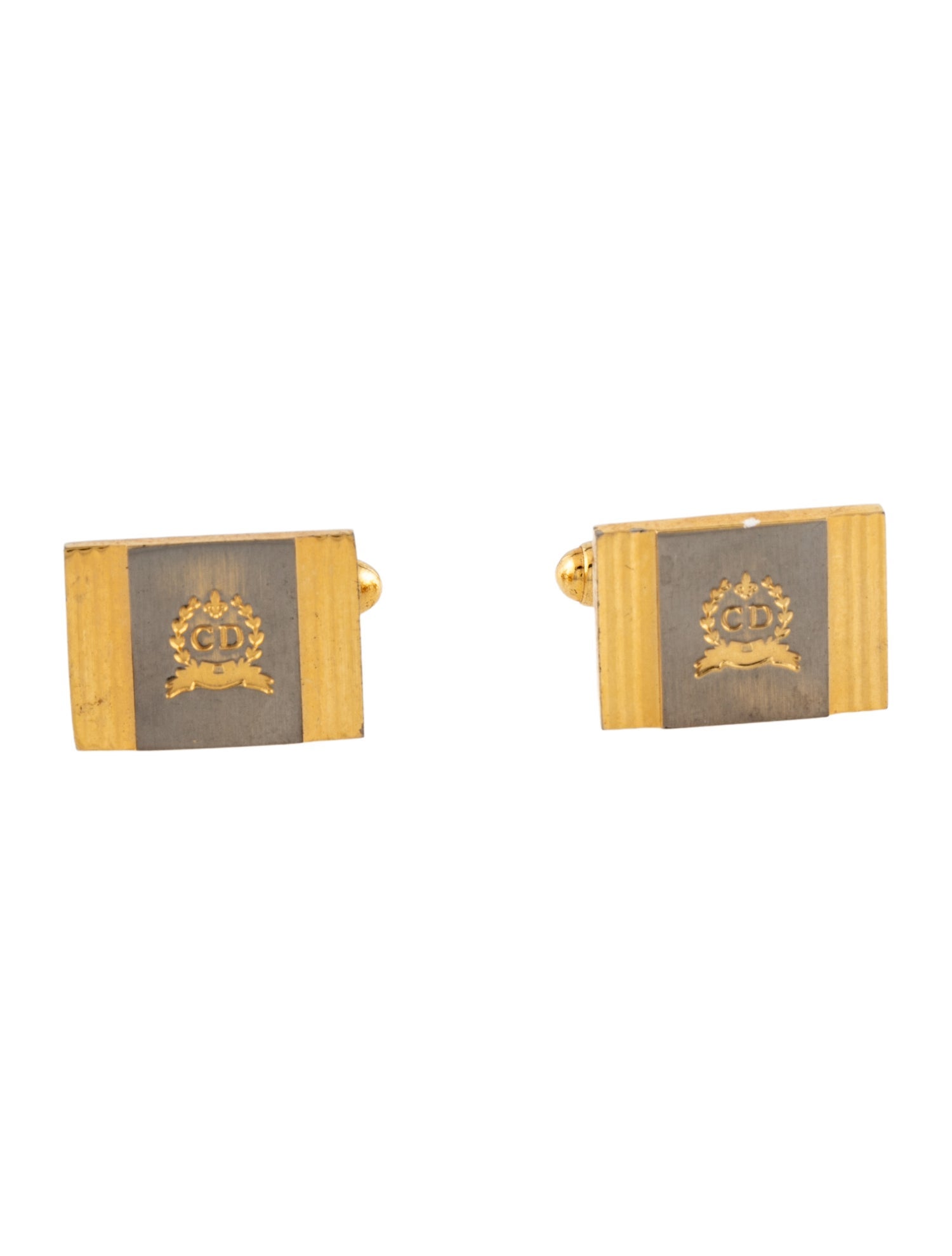 Christian Dior Vintage Two-Tone CD Cufflinks