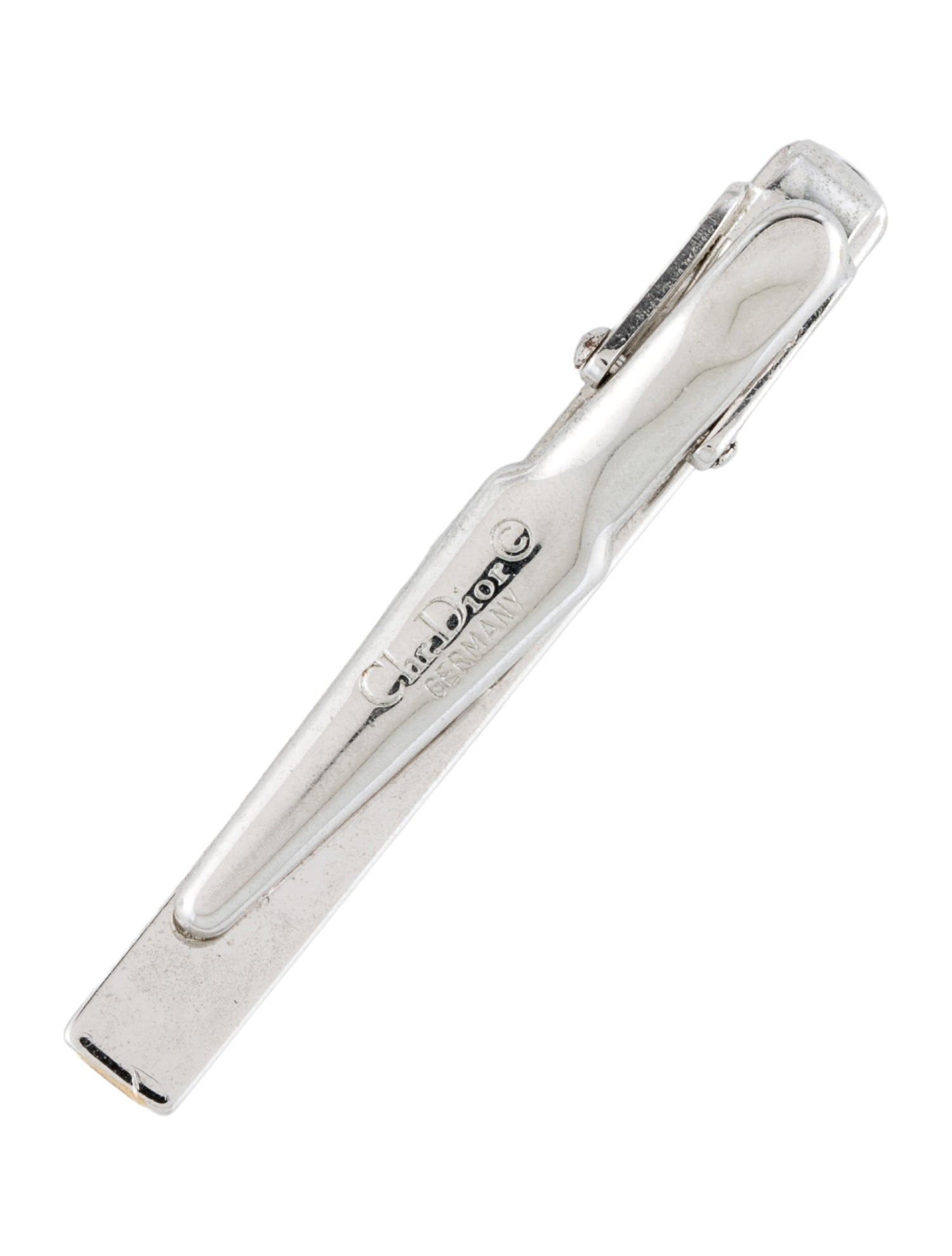 Christian Dior Vintage Two-Tone Logo Tie Clip