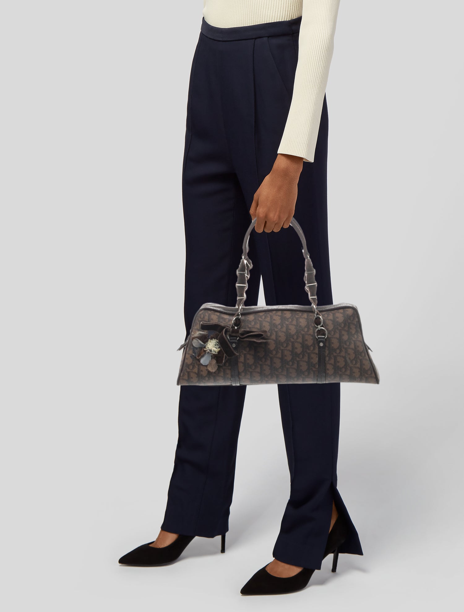 John Galliano Newspaper Print - White Handle Bags, Handbags