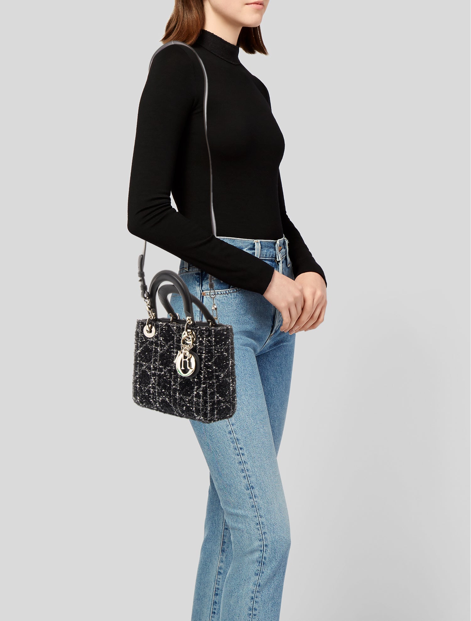 Christian Dior Cannage Malice - Black Handle Bags, Handbags