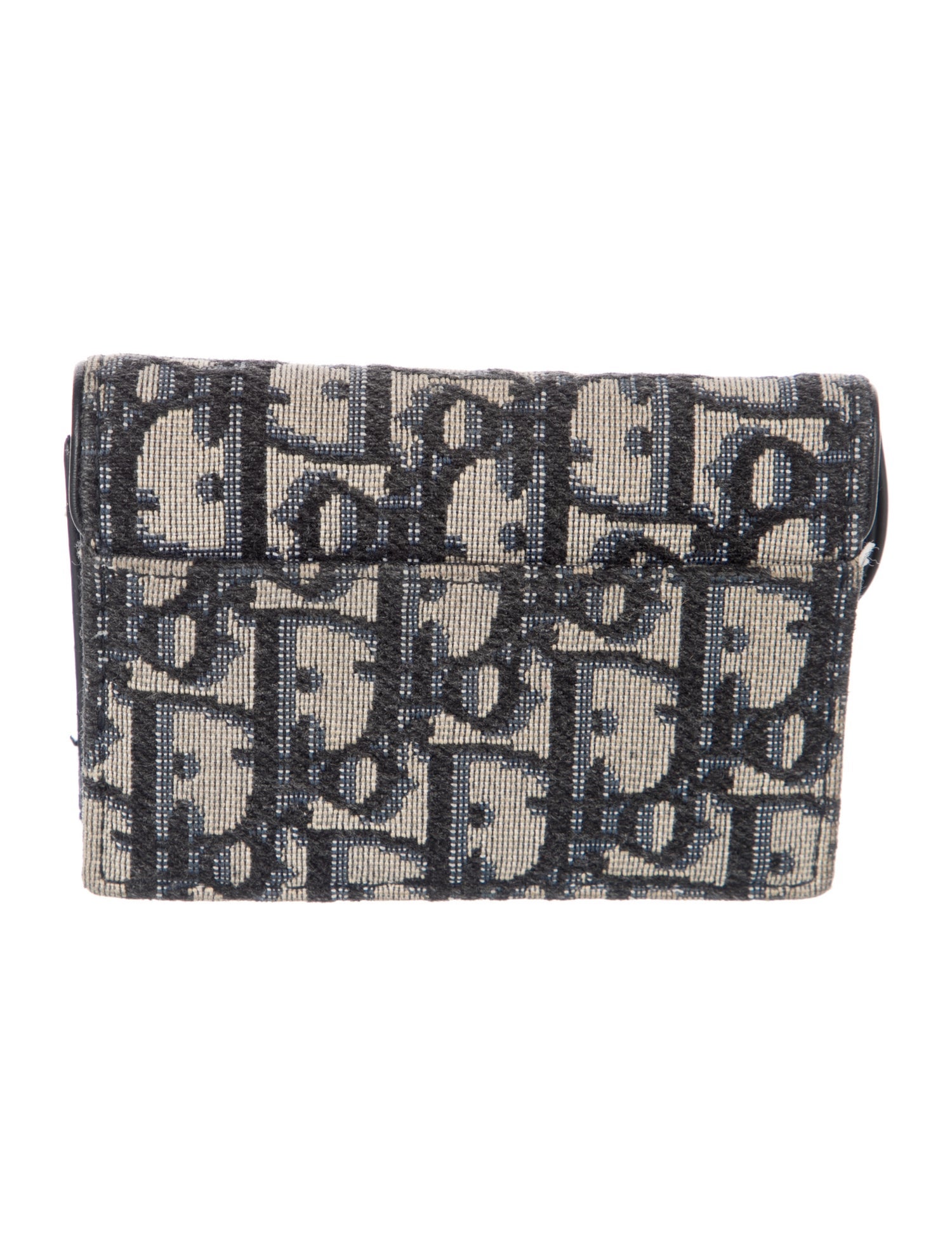 Christian Dior Key Pouch Oblique Jacquard Wallet - Blue Wallets