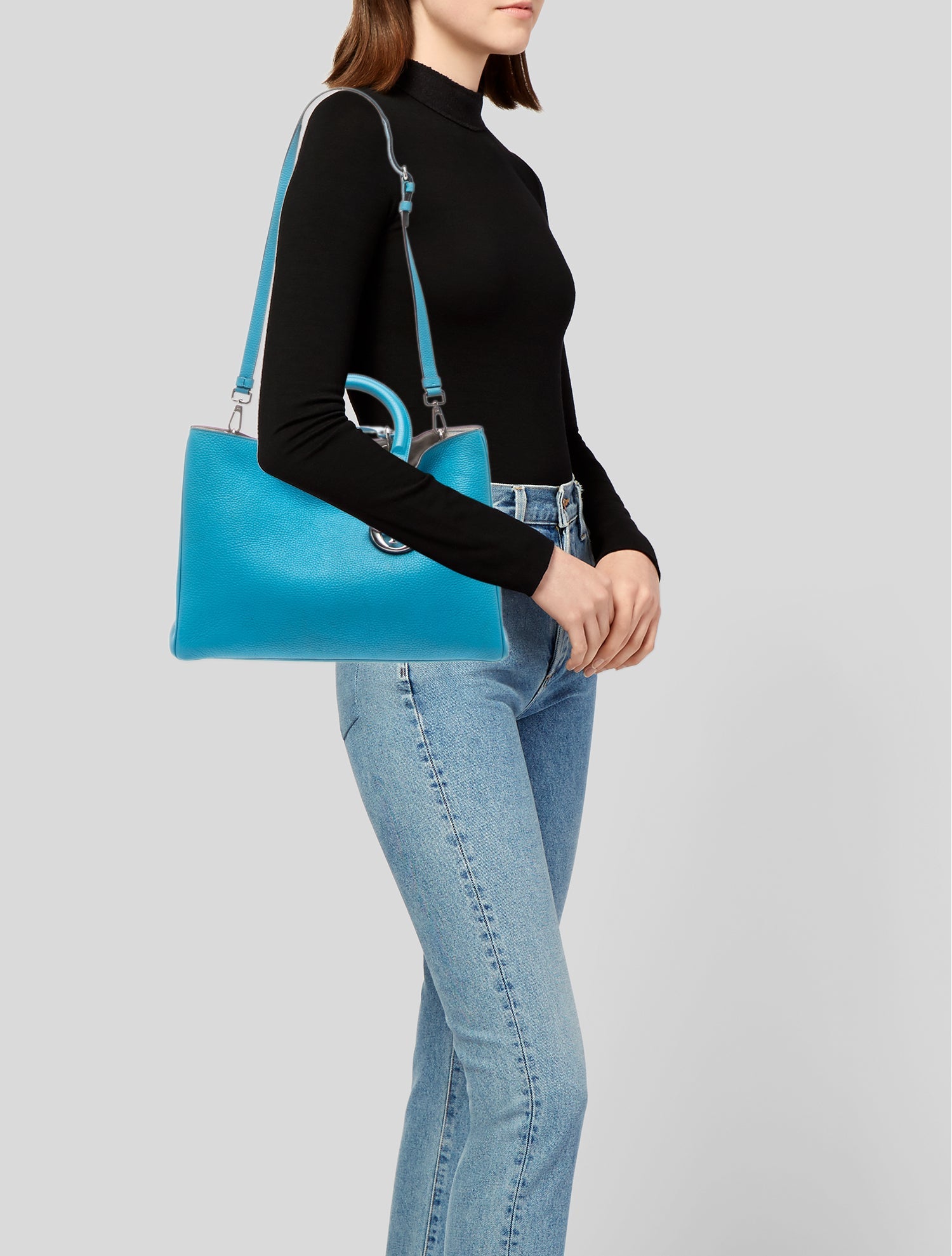 Christian Dior Signature Diorissimo Medium - Blue Handle Bags