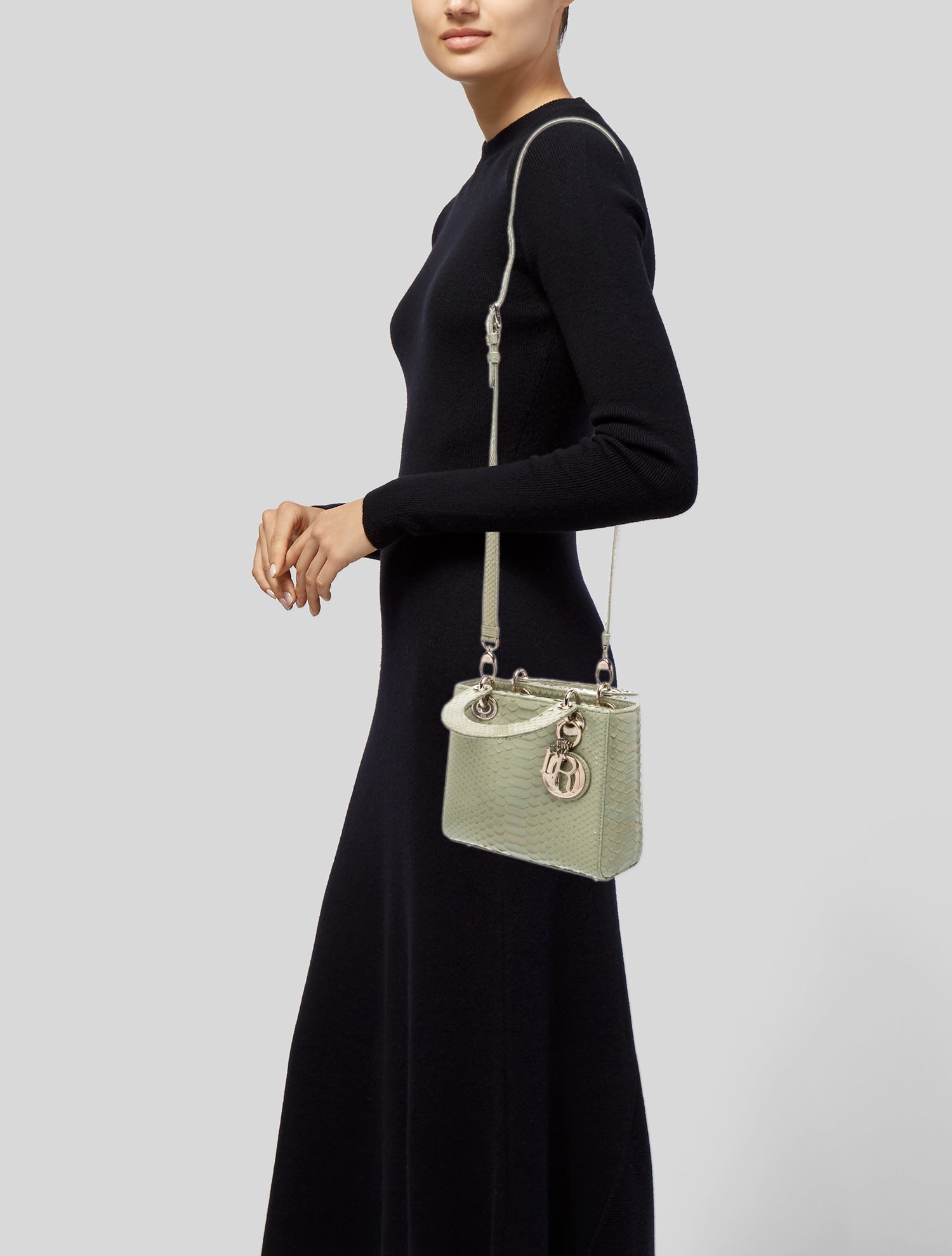 Christian Dior Mini Lady Dior Bag - Black Handle Bags, Handbags