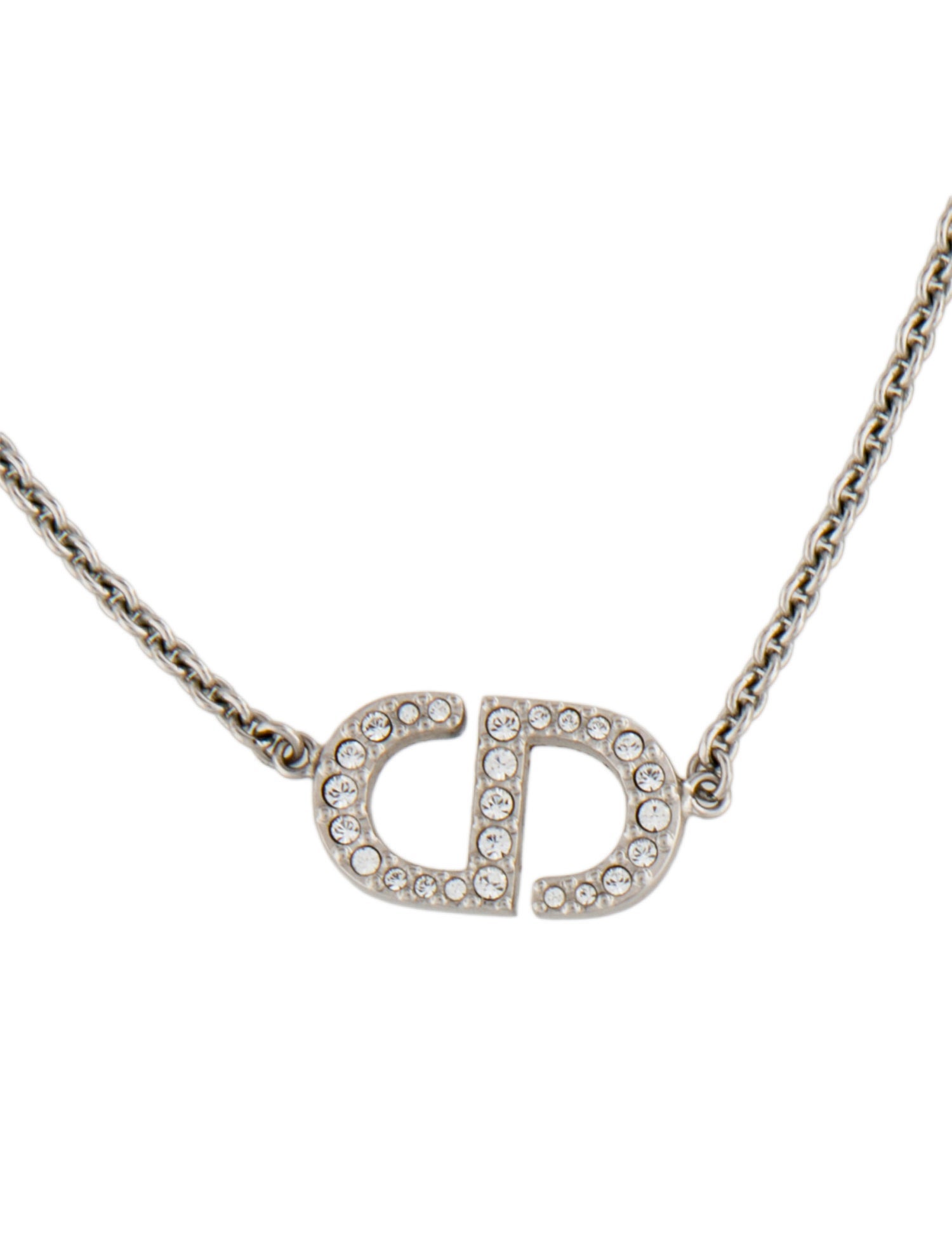 Christian Dior Crystal Petit CD Pendant Necklace