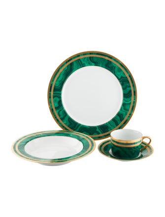 Christian Dior 4-Piece Gaudron Malachite Place Setting