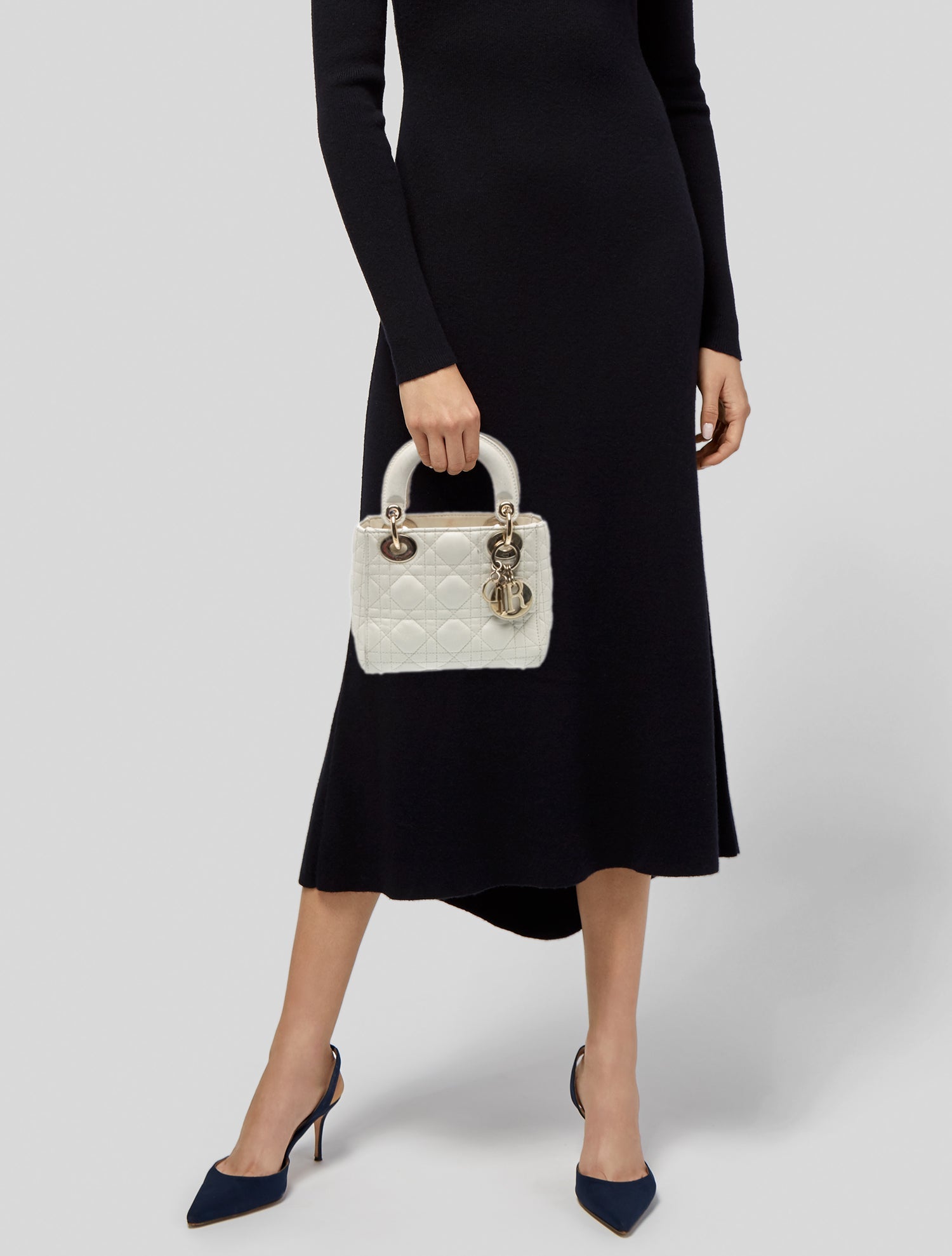 Christian Dior Mini Lady Dior Bag - Black Handle Bags, Handbags