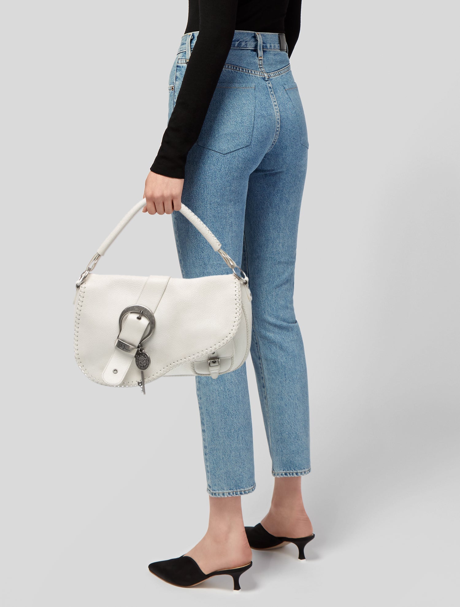 Christian Dior Vintage Japanese Patchwork Saddle Bag - White