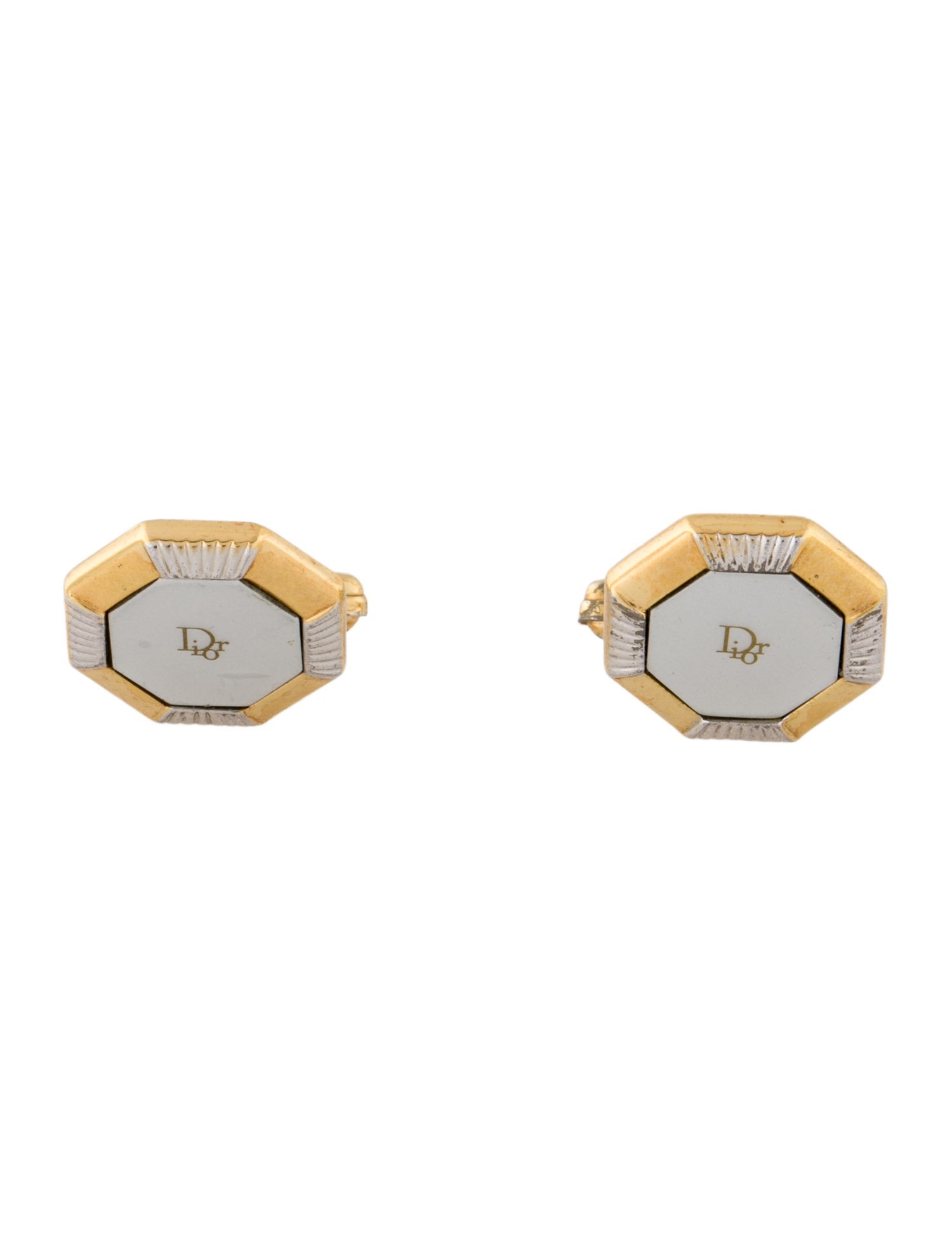 Christian Dior Vintage Two-Tone Cufflinks