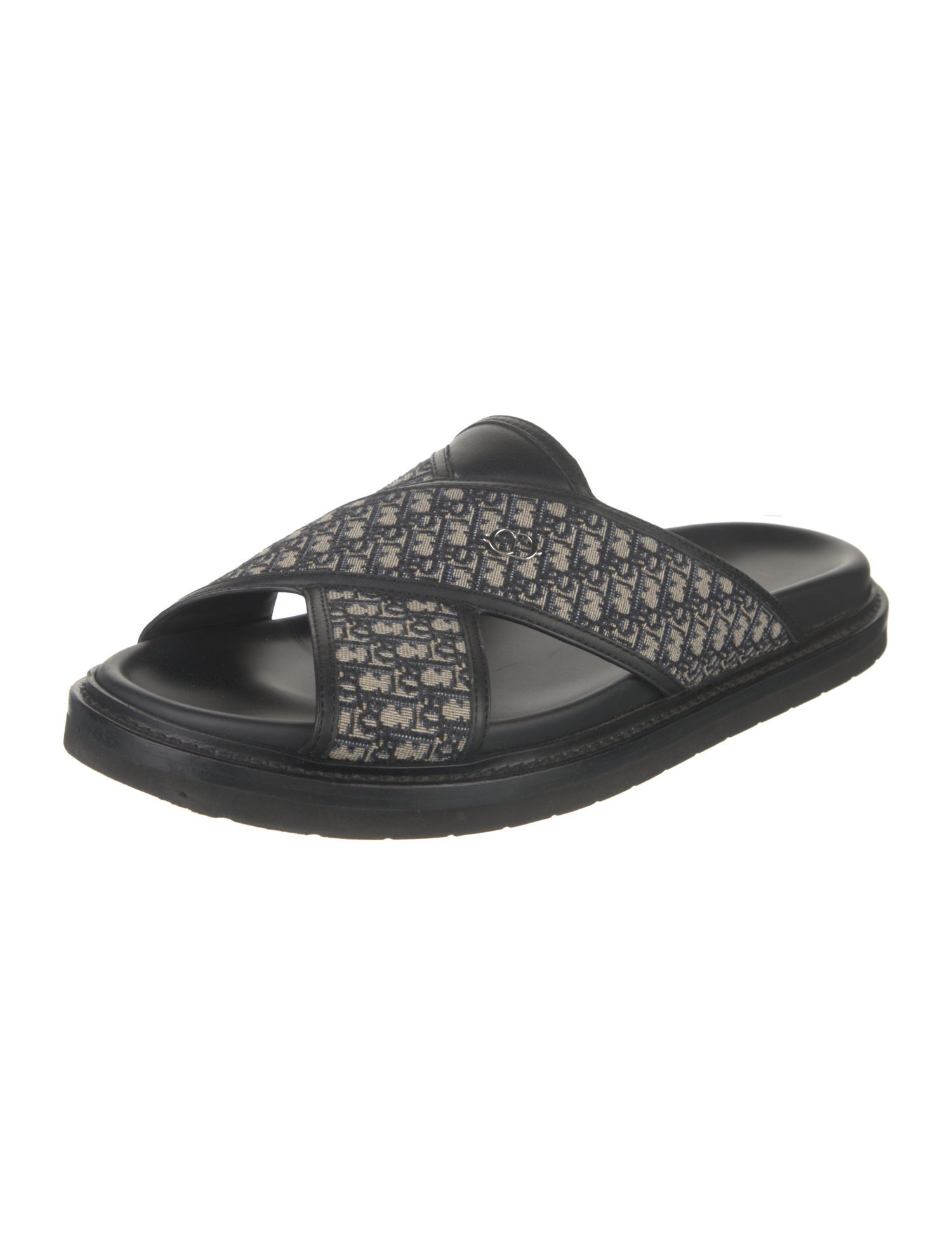 Christian Dior Oblique Jacquard Canvas Slides
