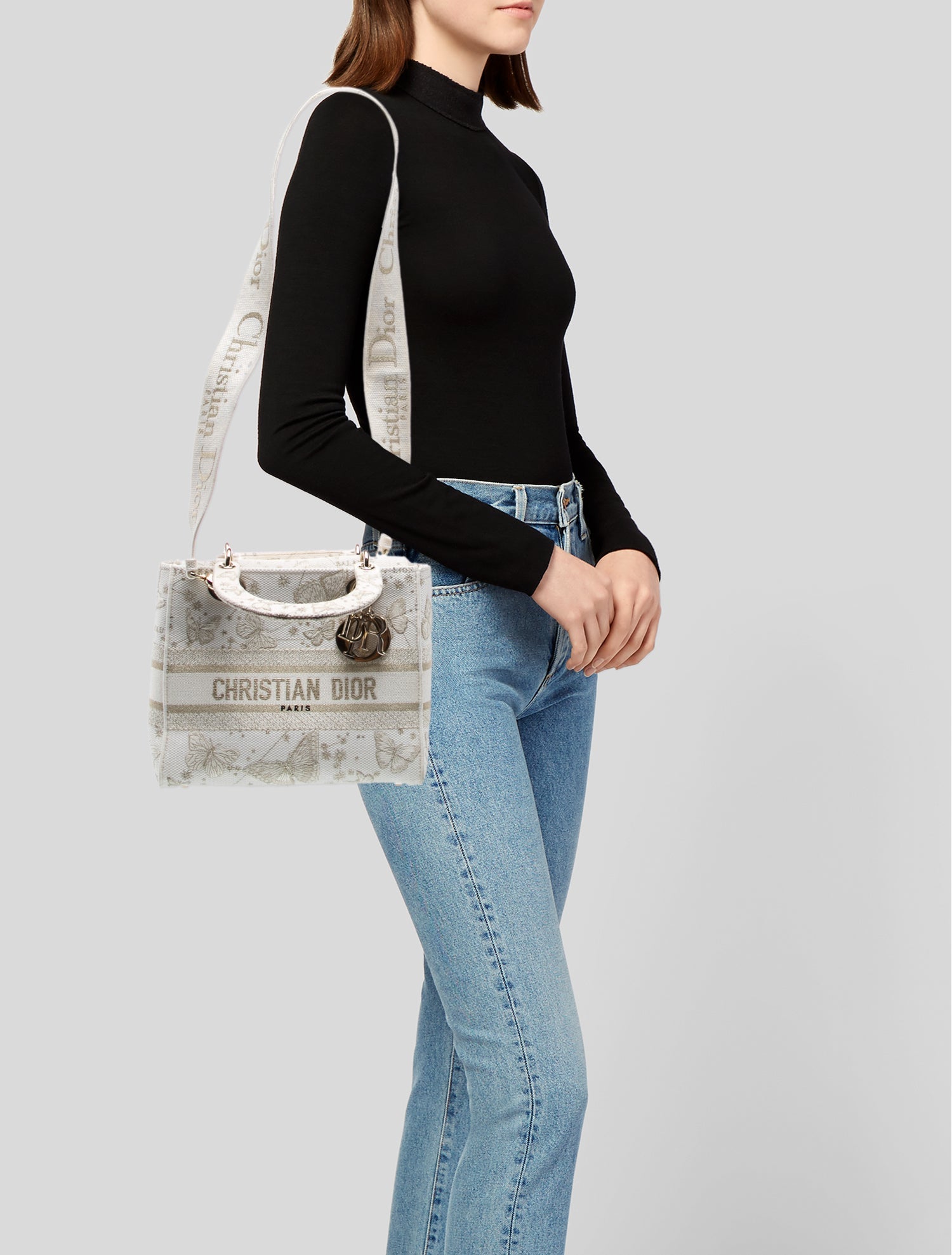 Christian Dior Cannage Lady Dior Small 2024 - White Handle Bags