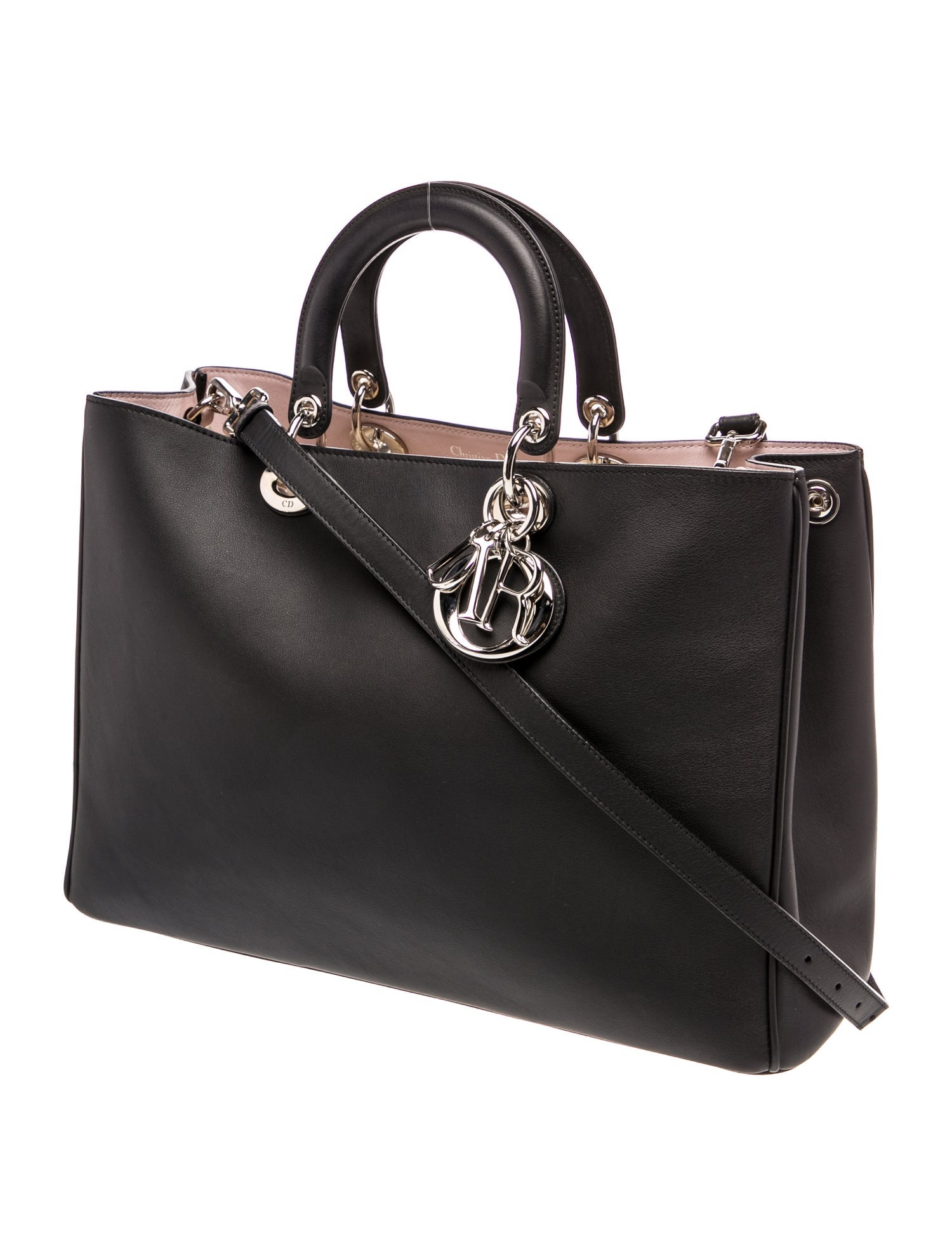 Christian Dior Leather Diorissimo Large - Black Handle Bags