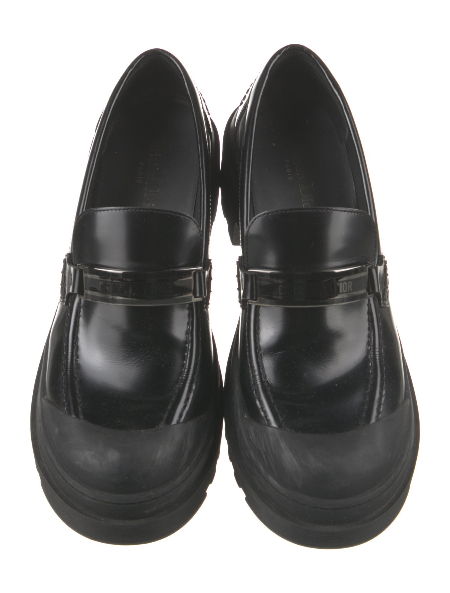 Christian Dior Bee Accent Leather Loafers - Black Loafers  display picture 3