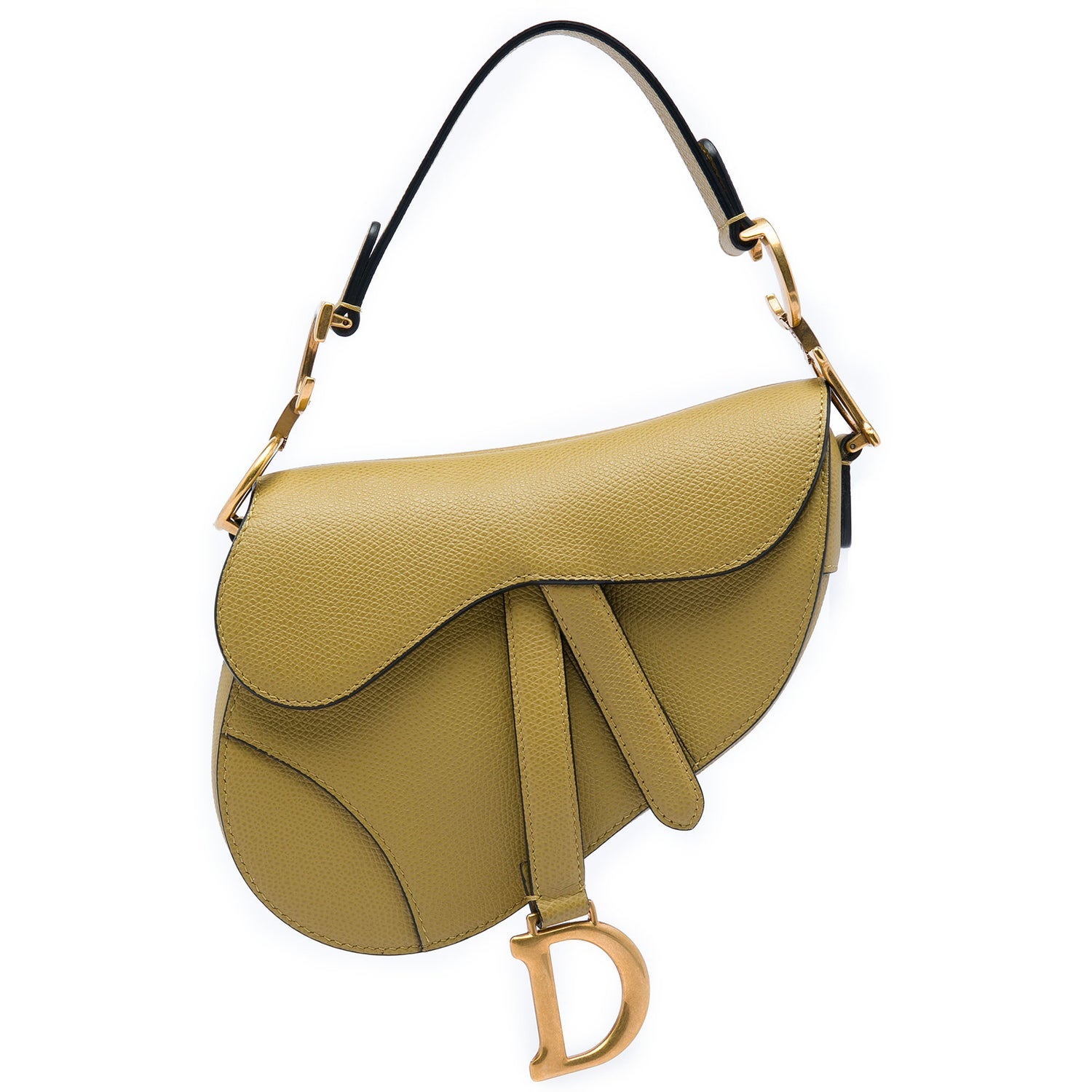 Christian Dior Mini Grained Calfskin Saddle Bag - Green Crossbody
