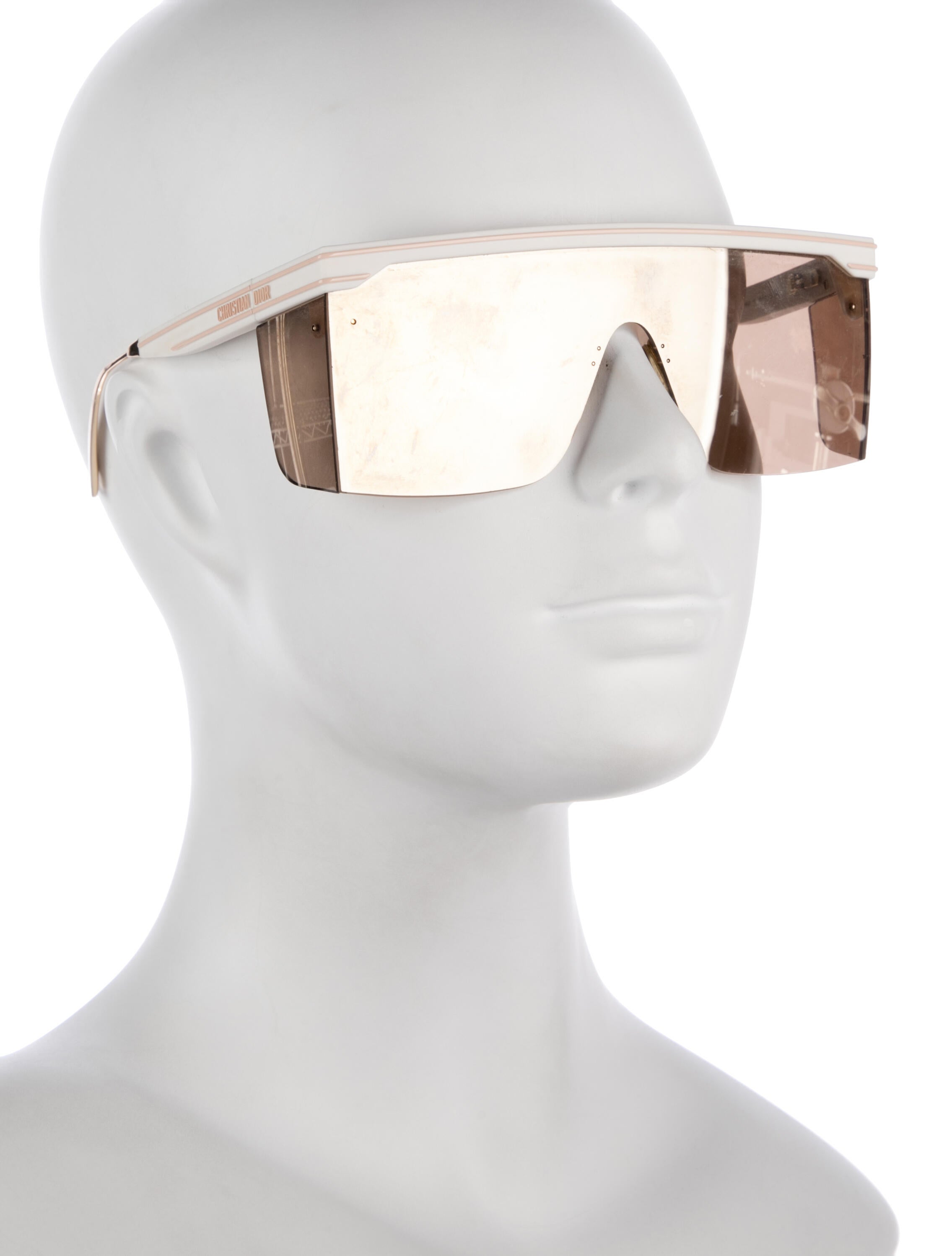Christian Dior Shield Mirrored Sunglasses - Gold Sunglasses