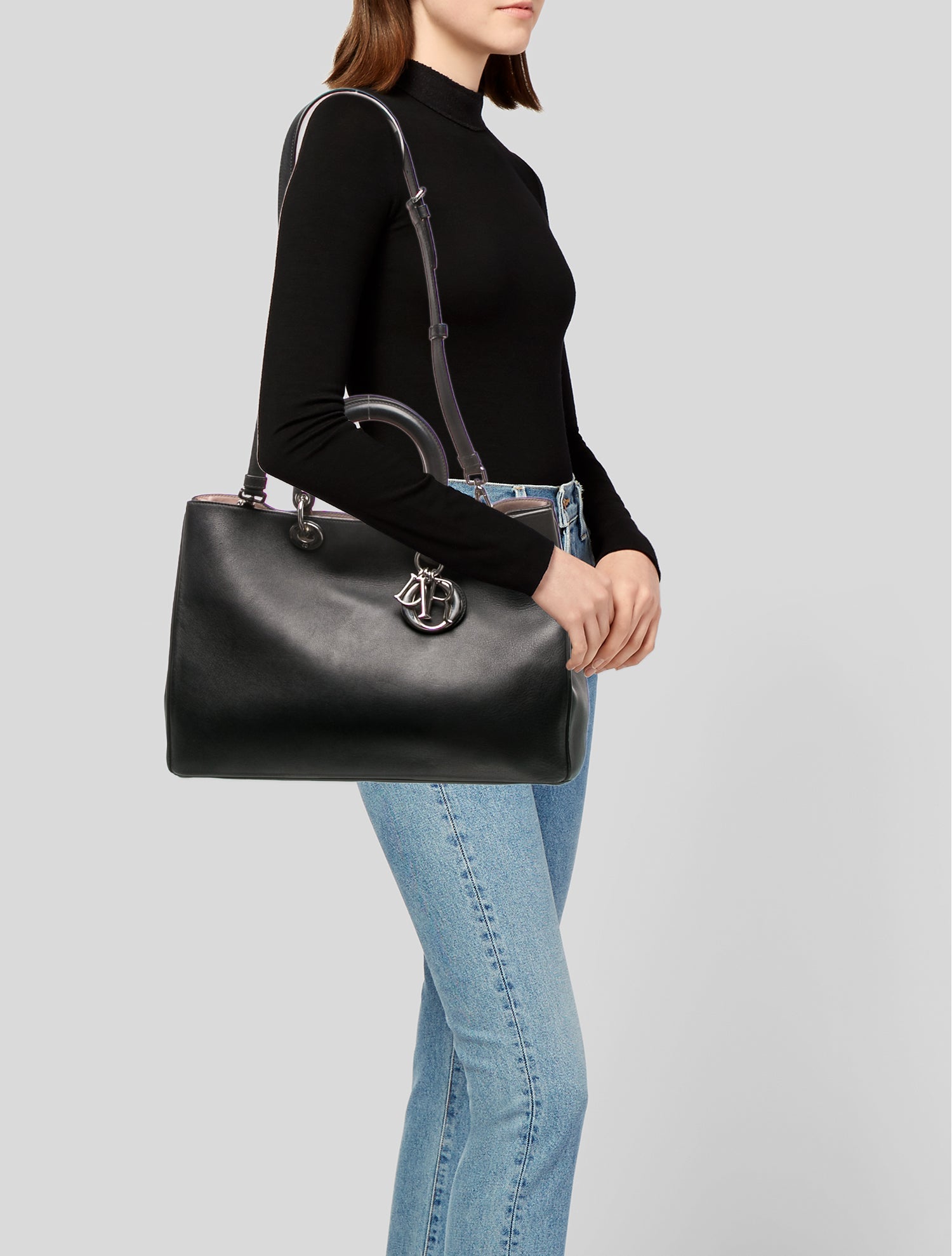 Christian Dior Leather Diorissimo - Black Handle Bags, Handbags