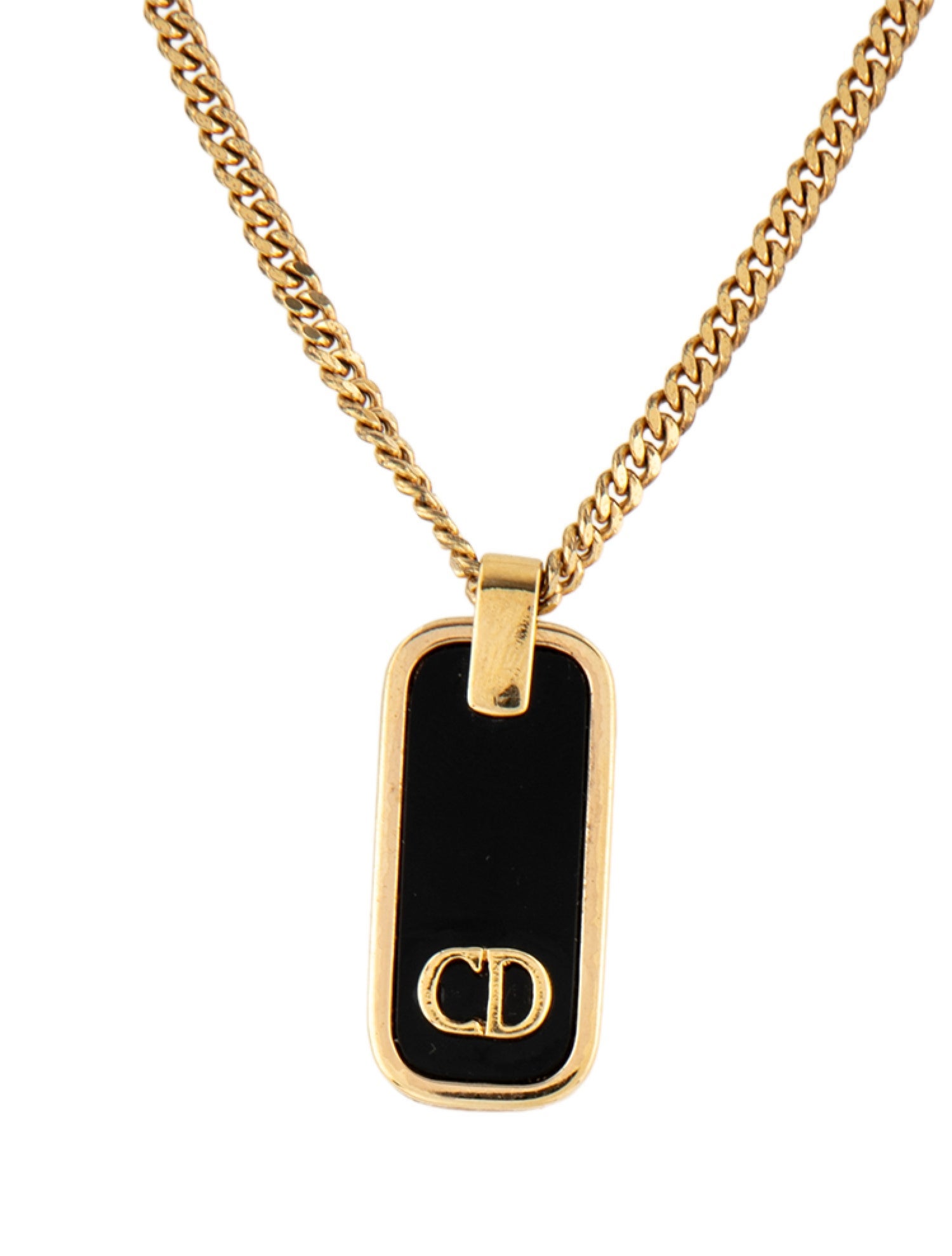 Christian Dior Vintage Enamel Pendant Necklace
