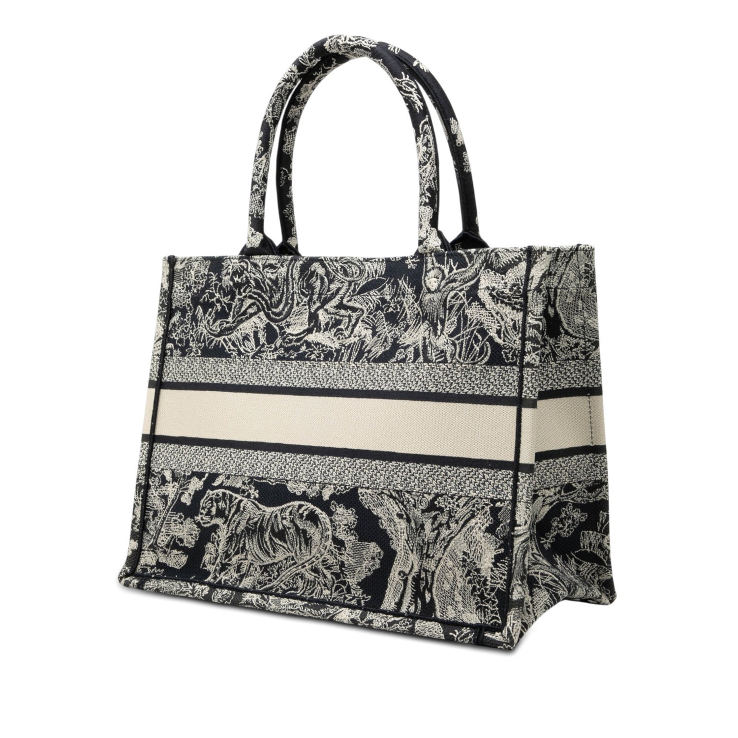 Christian Dior Medium Canvas Embroidered Dioriviera Toile De Jouy Book Tote