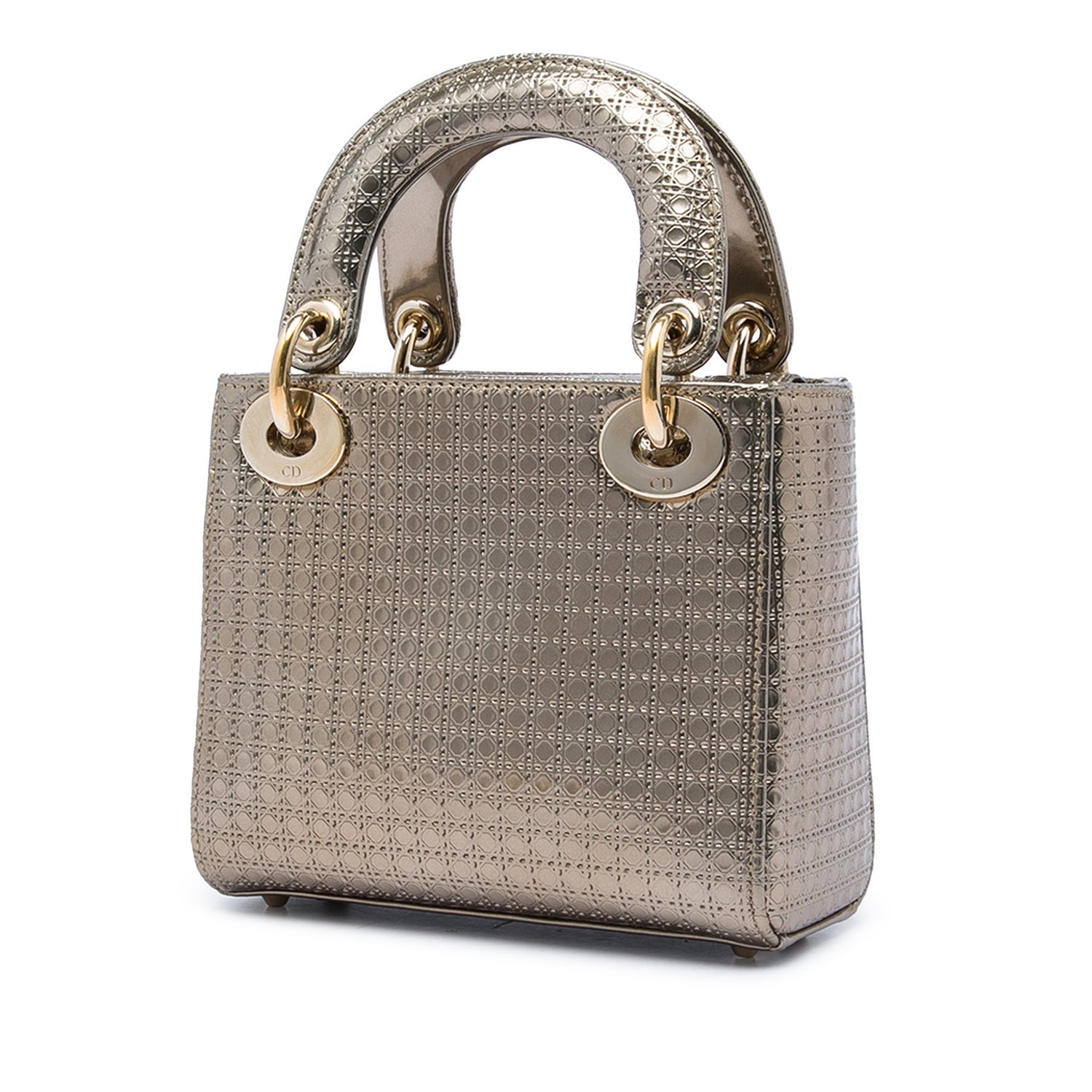 Christian Dior Mini Metallic Patent Microcannage Lady Dior