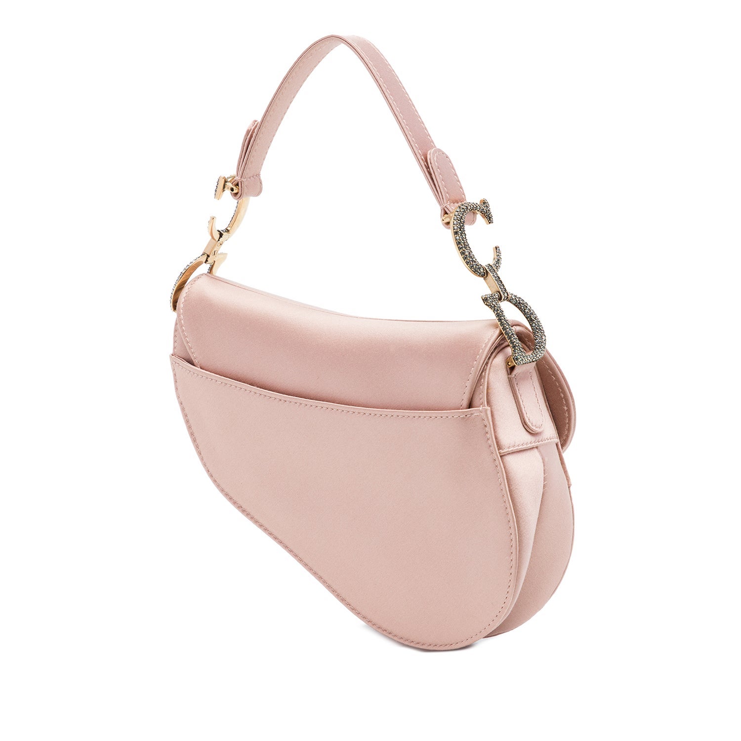 Christian Dior Mini Satin Crystal Embellished Saddle Bag