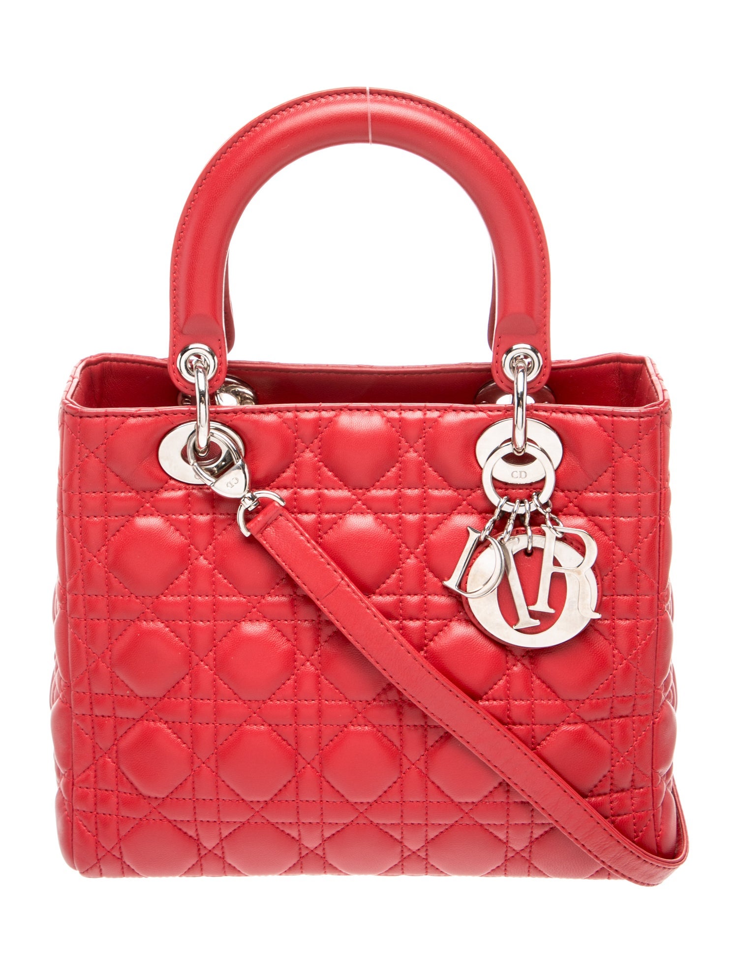Christian Dior Chain-Link Lady Dior 2024 - Black Handle Bags