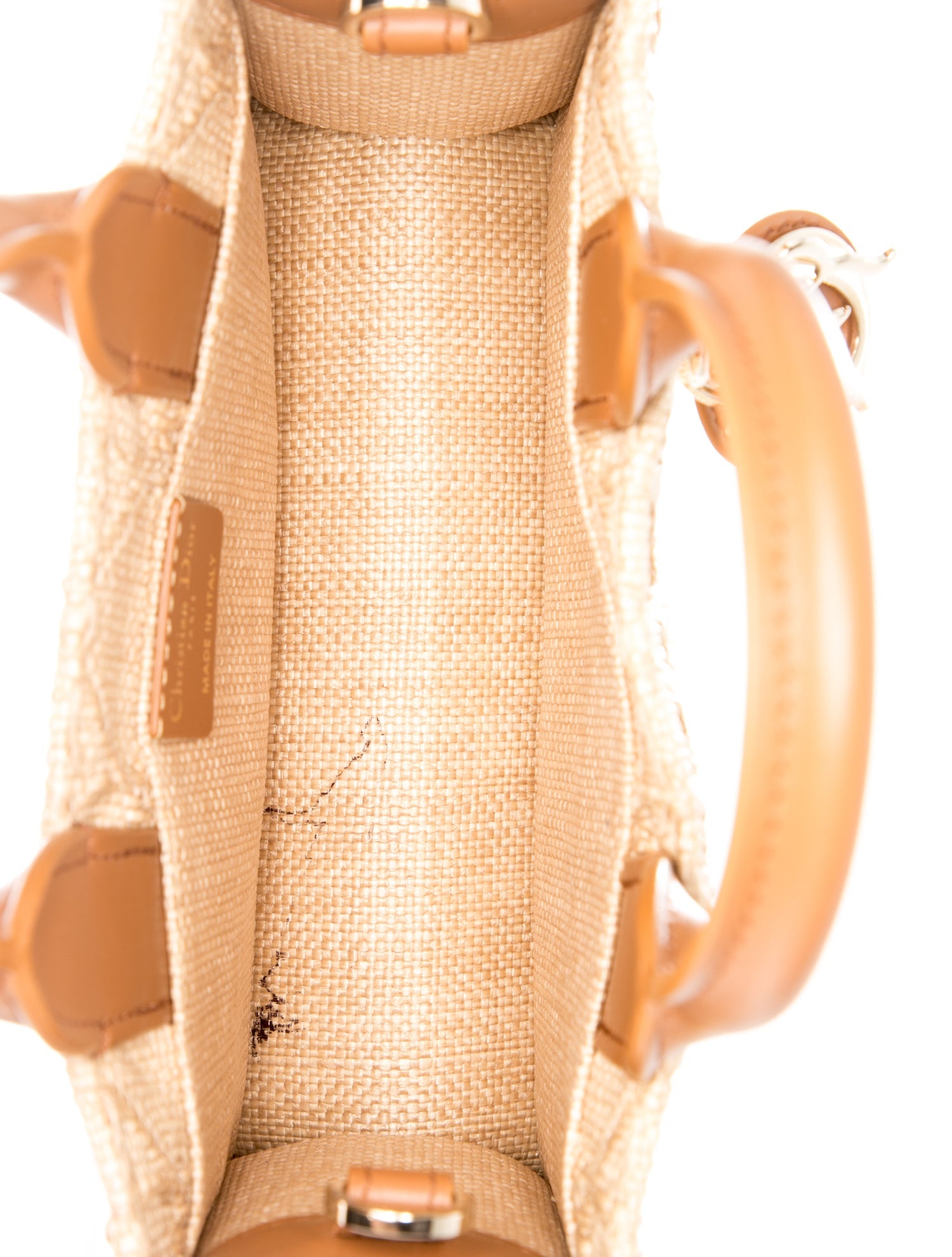 Christian Dior Leather 2025 Raffia Cannage Dior Book Tote Mini