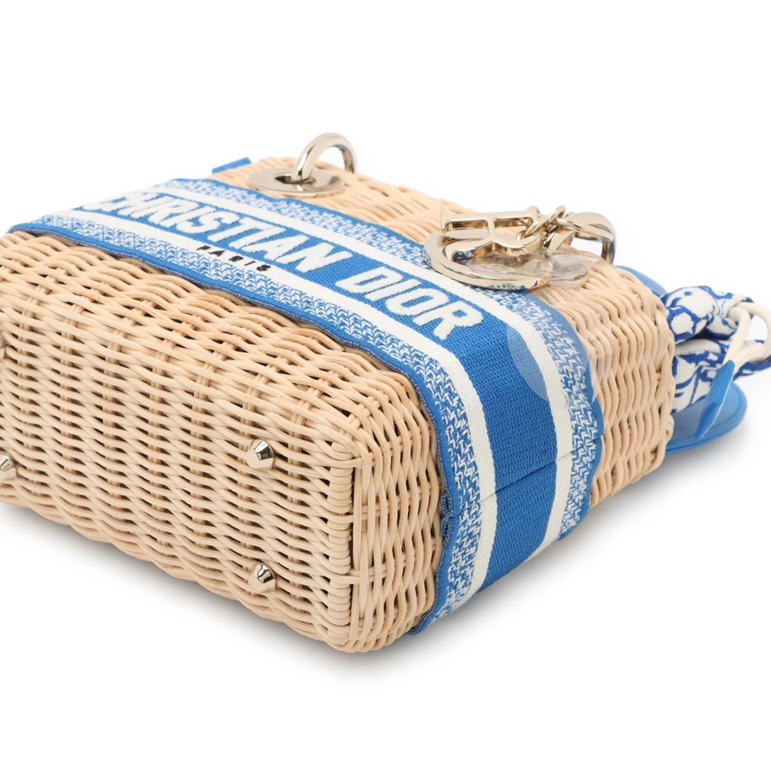 まーる　CHRISTIAN DIOR ラタンかごバッグ Christian Dior Lady Dior - Blue Handle Bags, Handbags - CHR616157