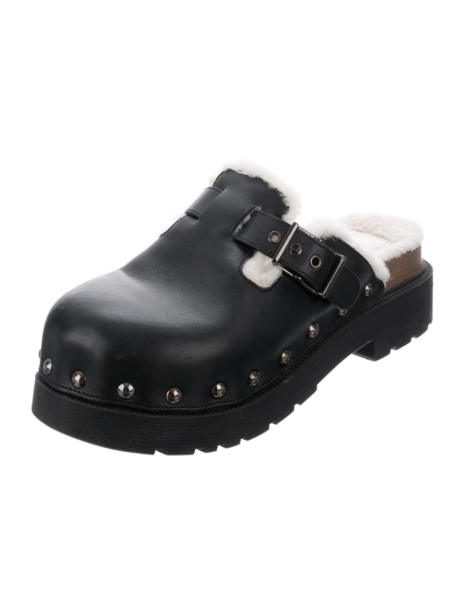 Christian Dior Leather Studded Accents Mules