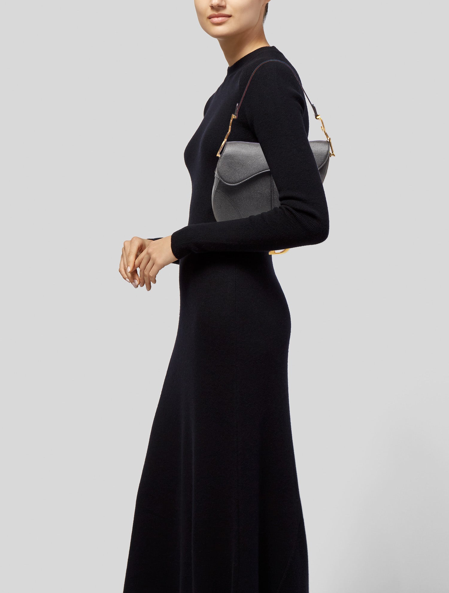 christian dior leather dress - Saddle Bag Black Goatskin embellishment:FEATHER