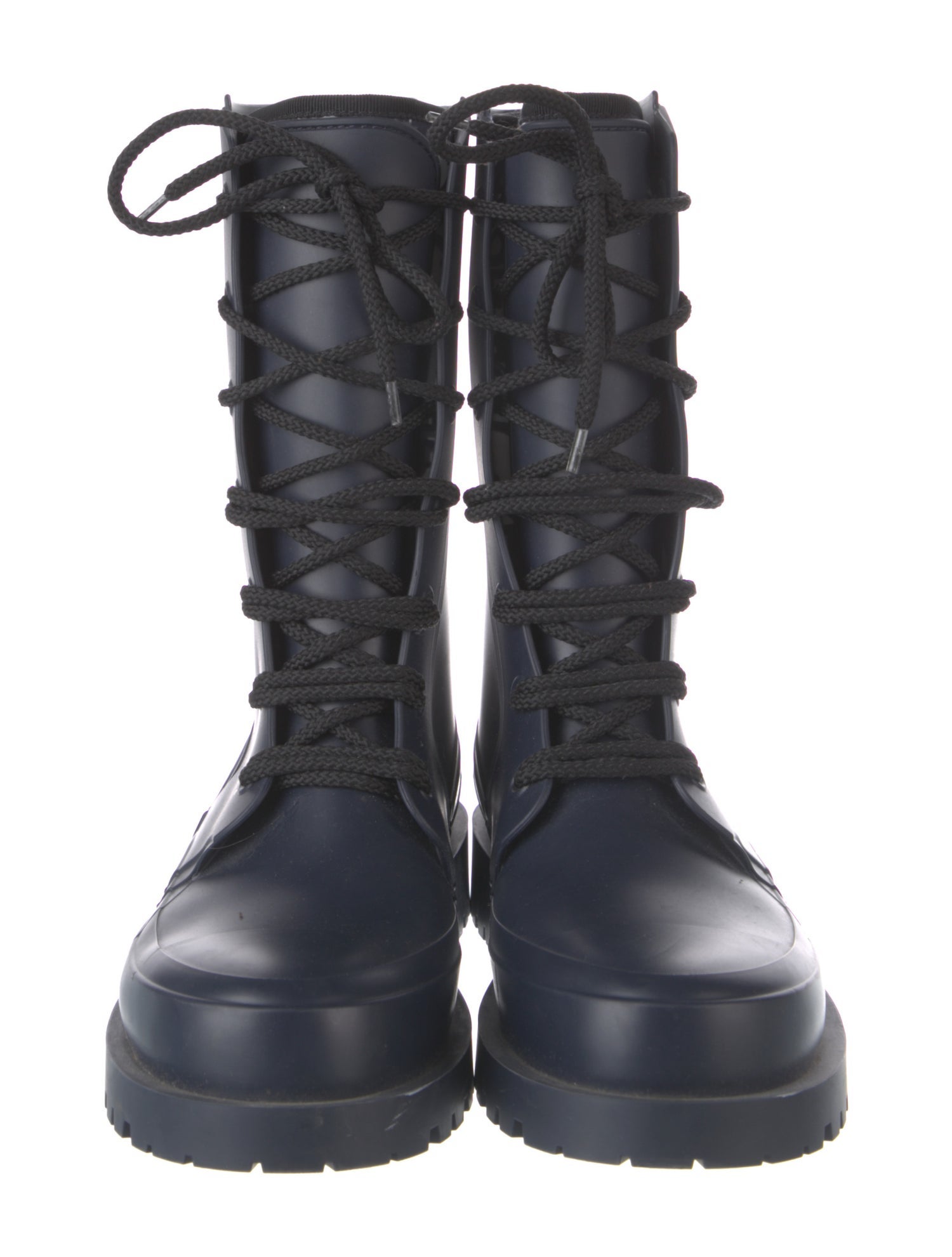Christian Dior Rubber Lace-Up Boots - Blue Boots, Shoes