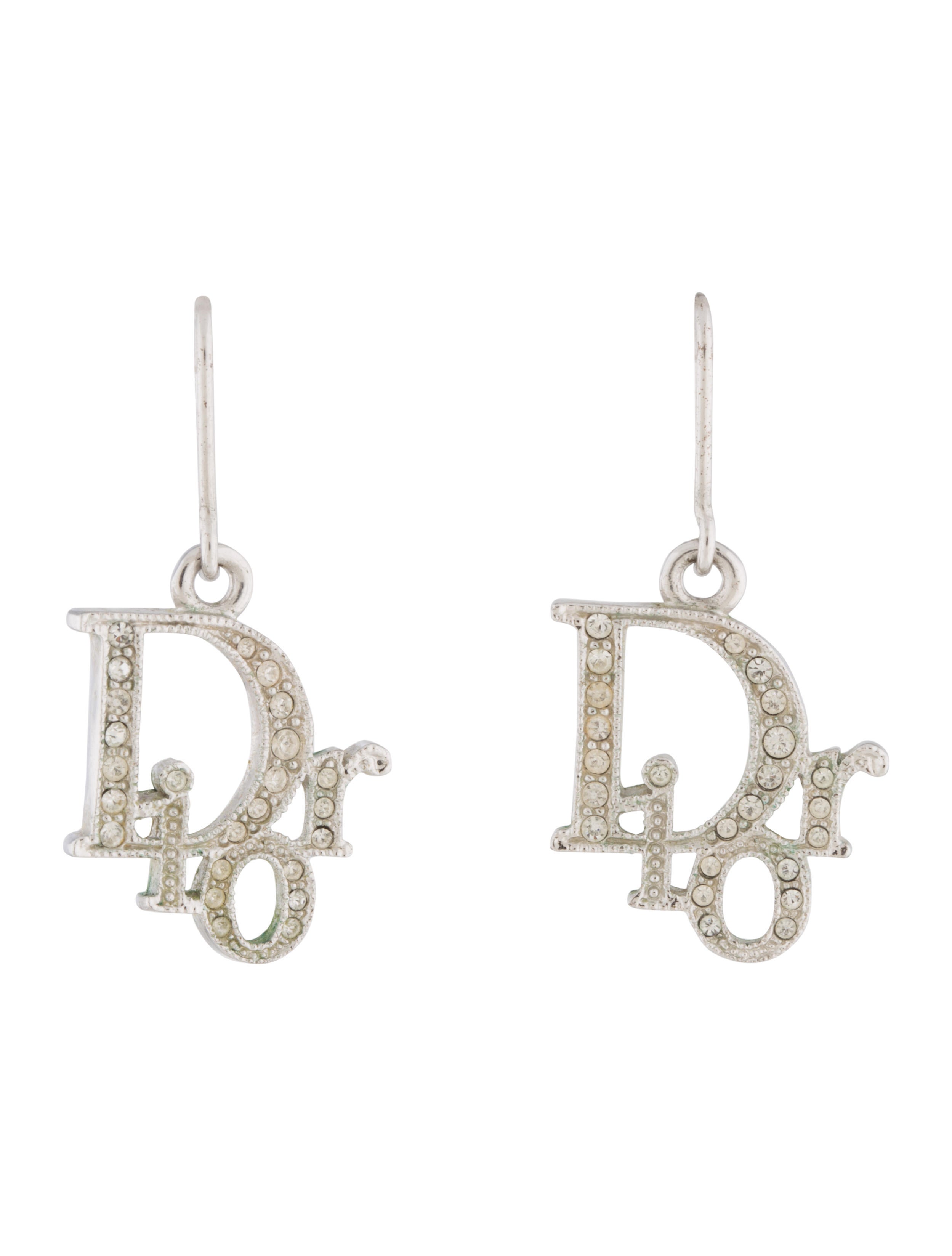 dior logo drop earrings