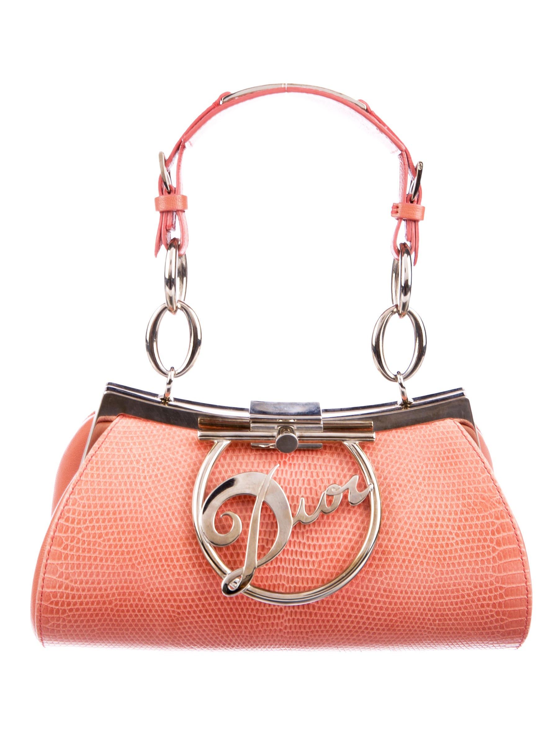 Christian Dior Lizard Diva Bag - Orange Handle Bags, Handbags