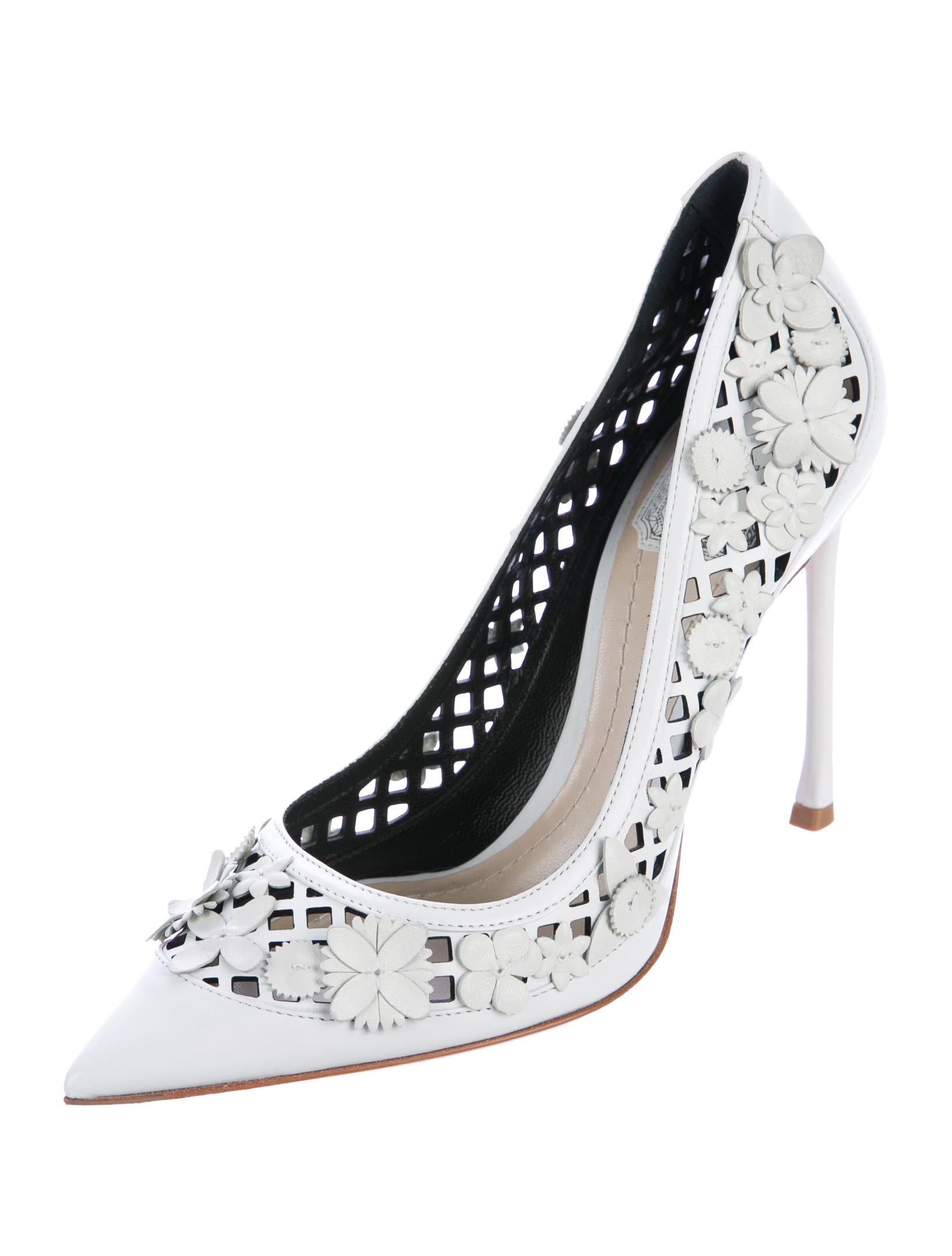 Christian Dior 2016 Floral Cutout Pumps White Pumps, Shoes CHR65684