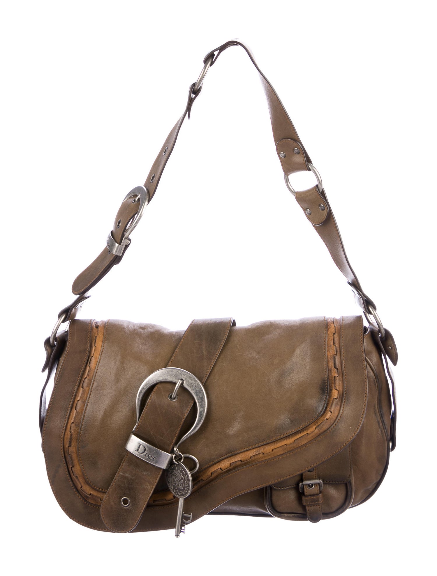 Christian Dior Leather Gaucho Saddle Bag Handbags CHR68306 The