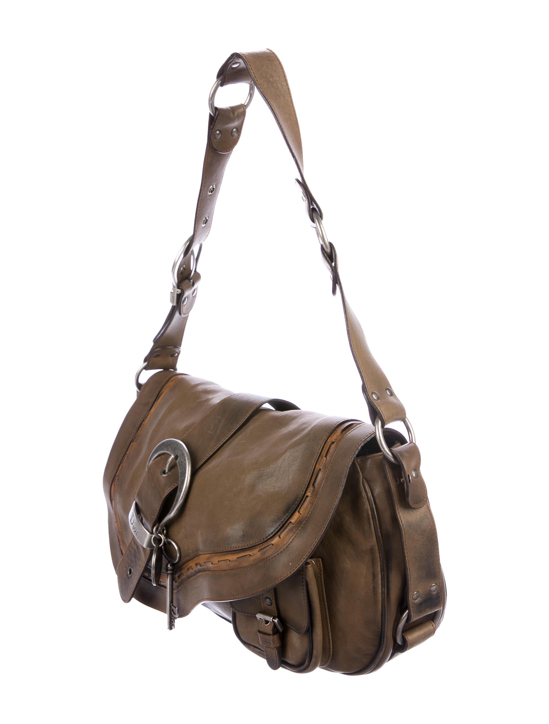 Christian Dior Leather Gaucho Saddle Bag Handbags CHR68306 The RealReal