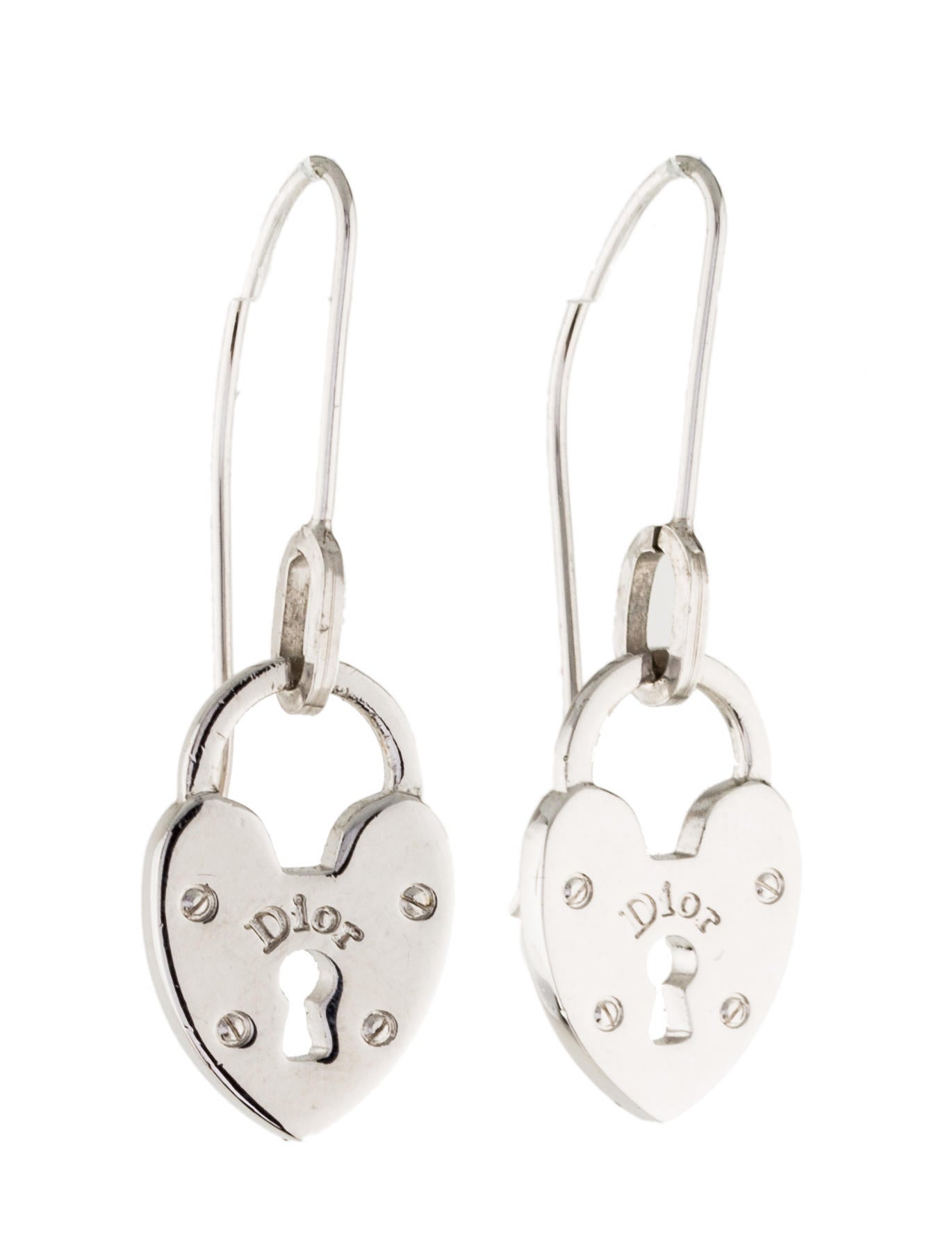 Christian Dior Heart Padlock Drop Earrings - Drop, Earrings 