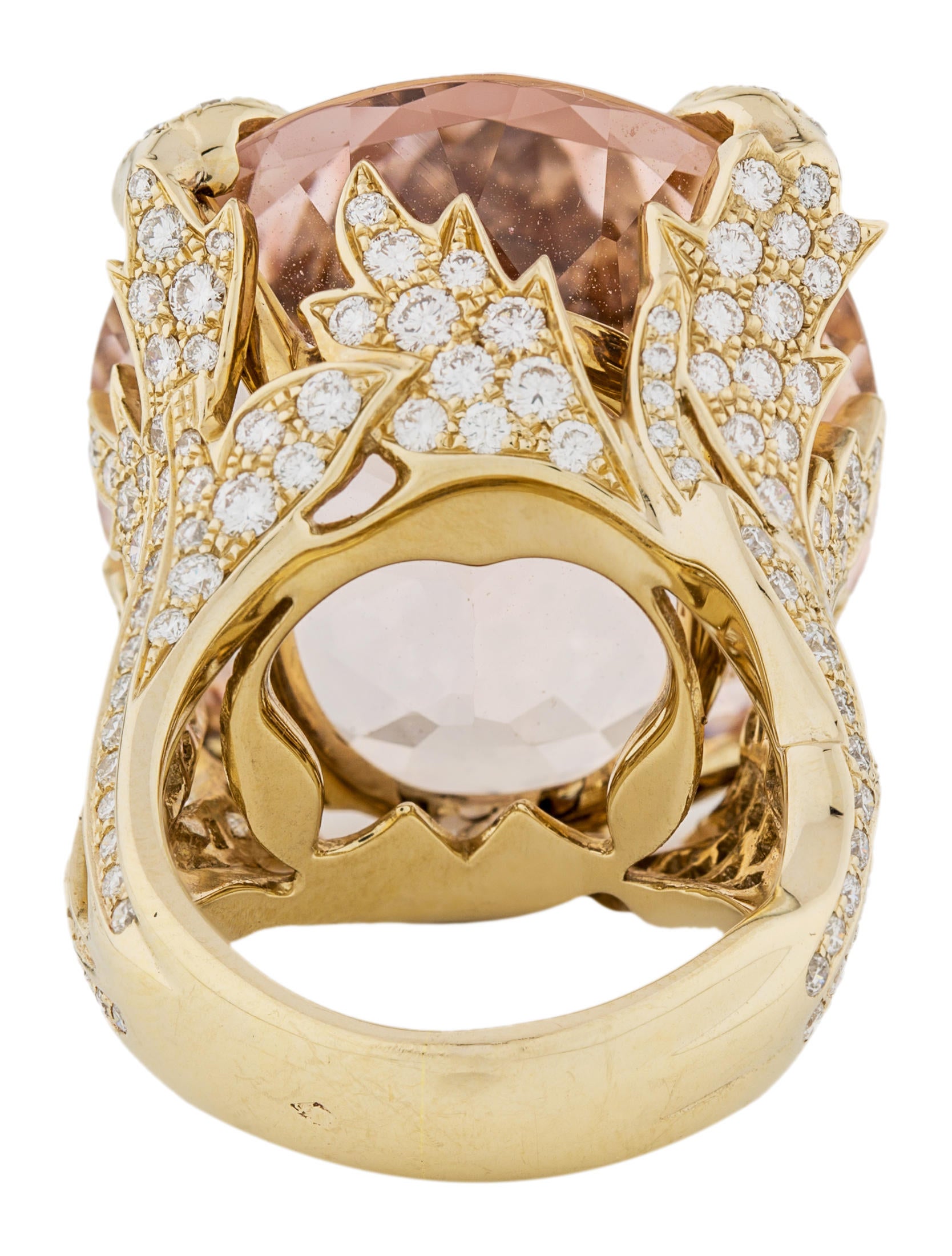 Christian Dior 18K Morganite & Diamond Miss Dior Cocktail Ring